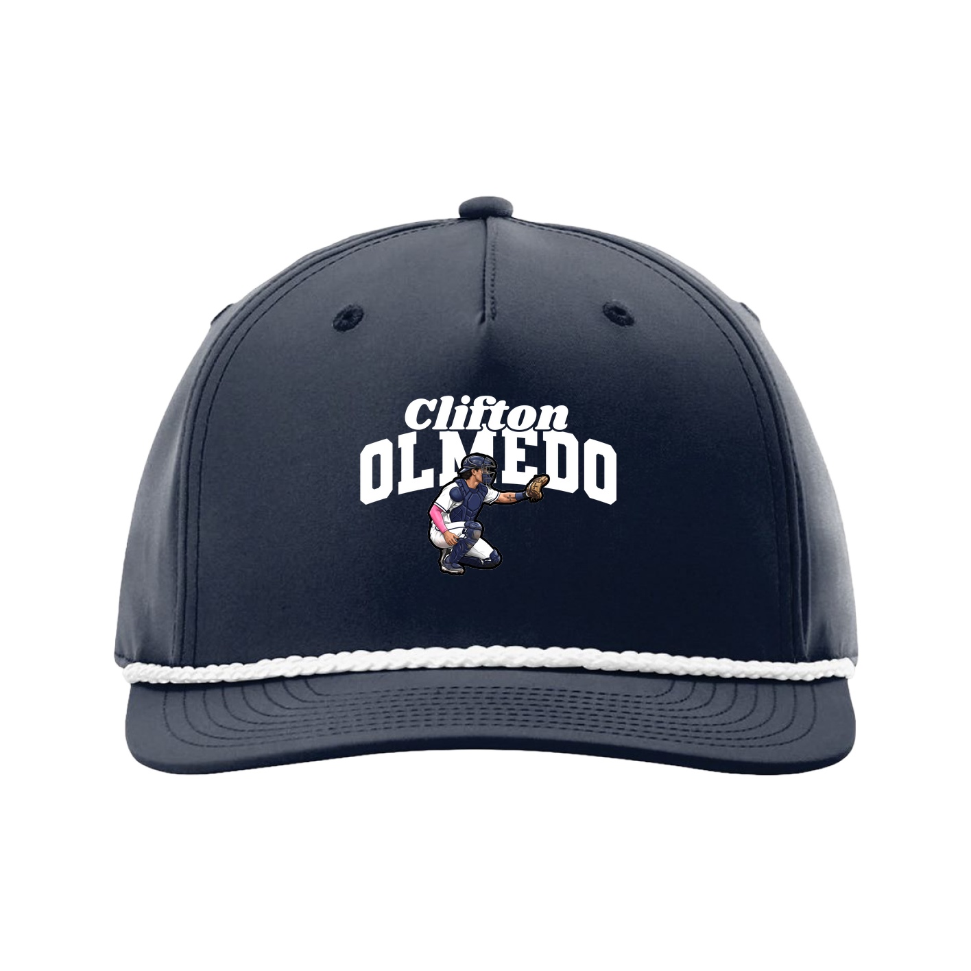 Five-Panel Classic Rope Cap — Signature Arch in Navy