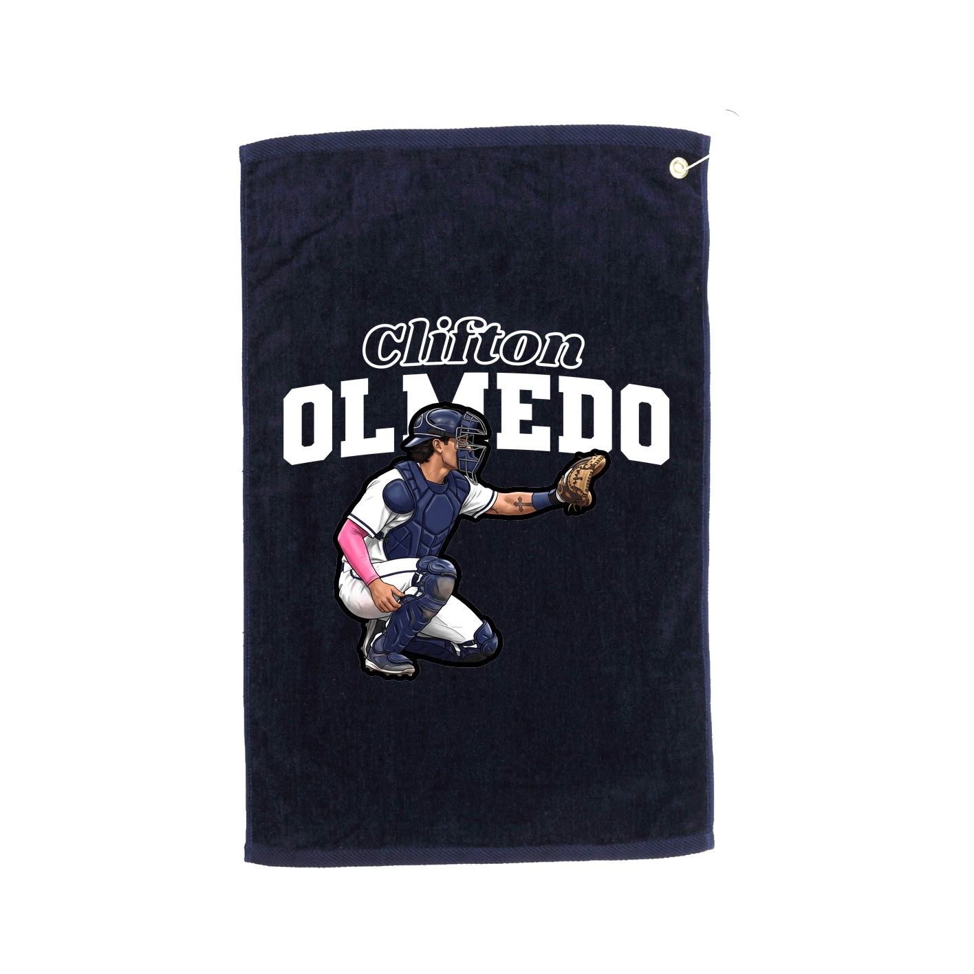 Golf Towel — Name Arch in Navy