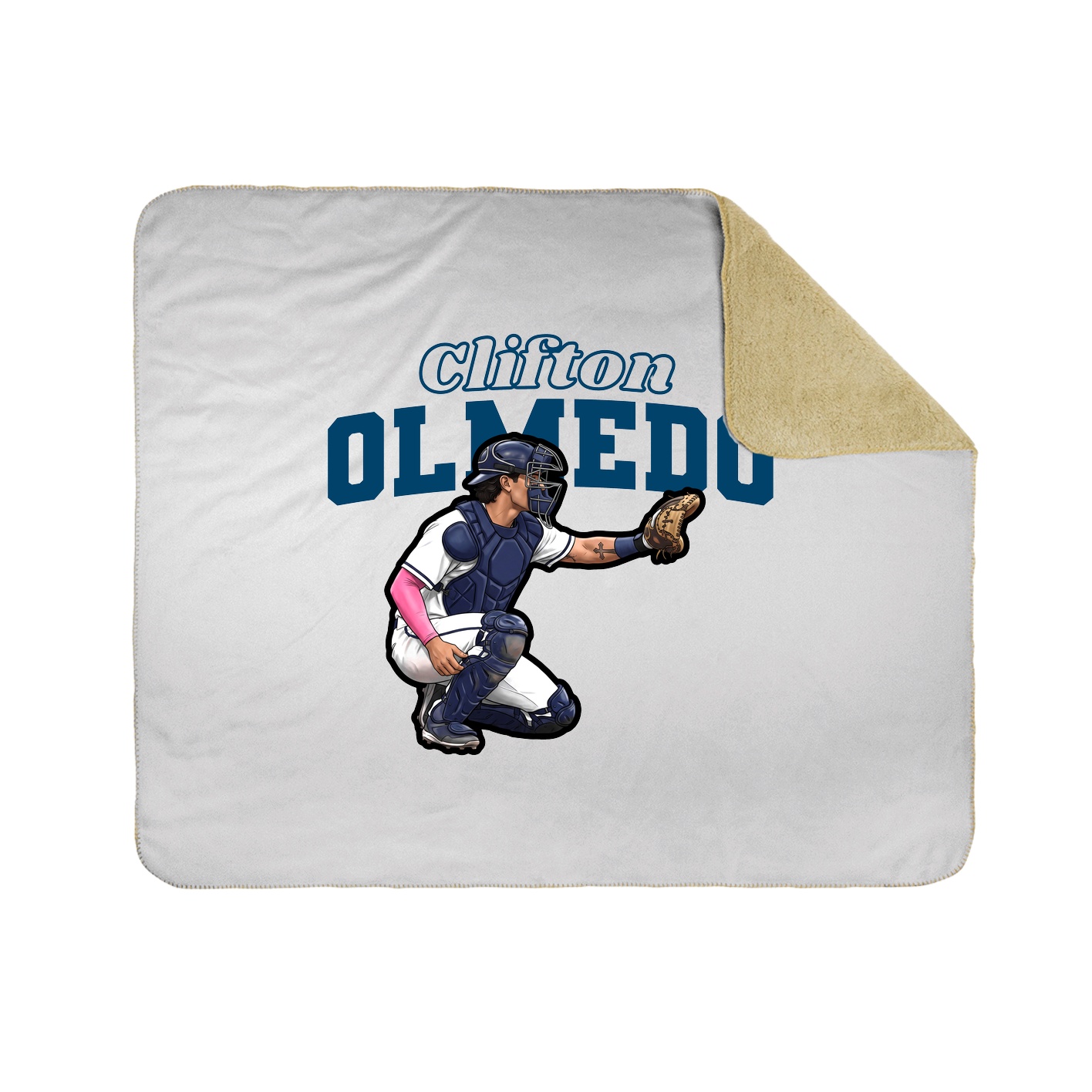 Throw Blanket — Name Arch in White
