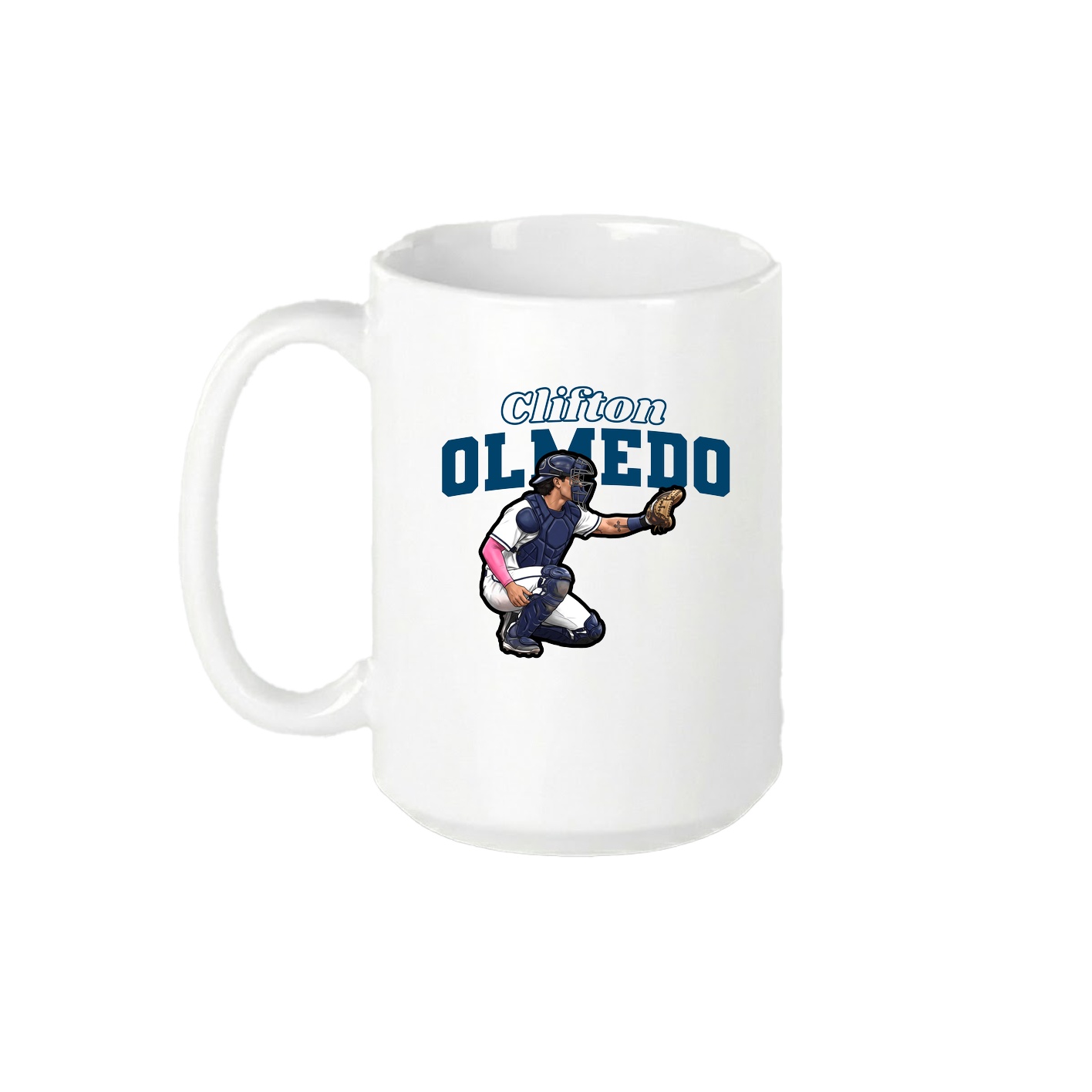 15oz Coffee Mug — Name Arch in White