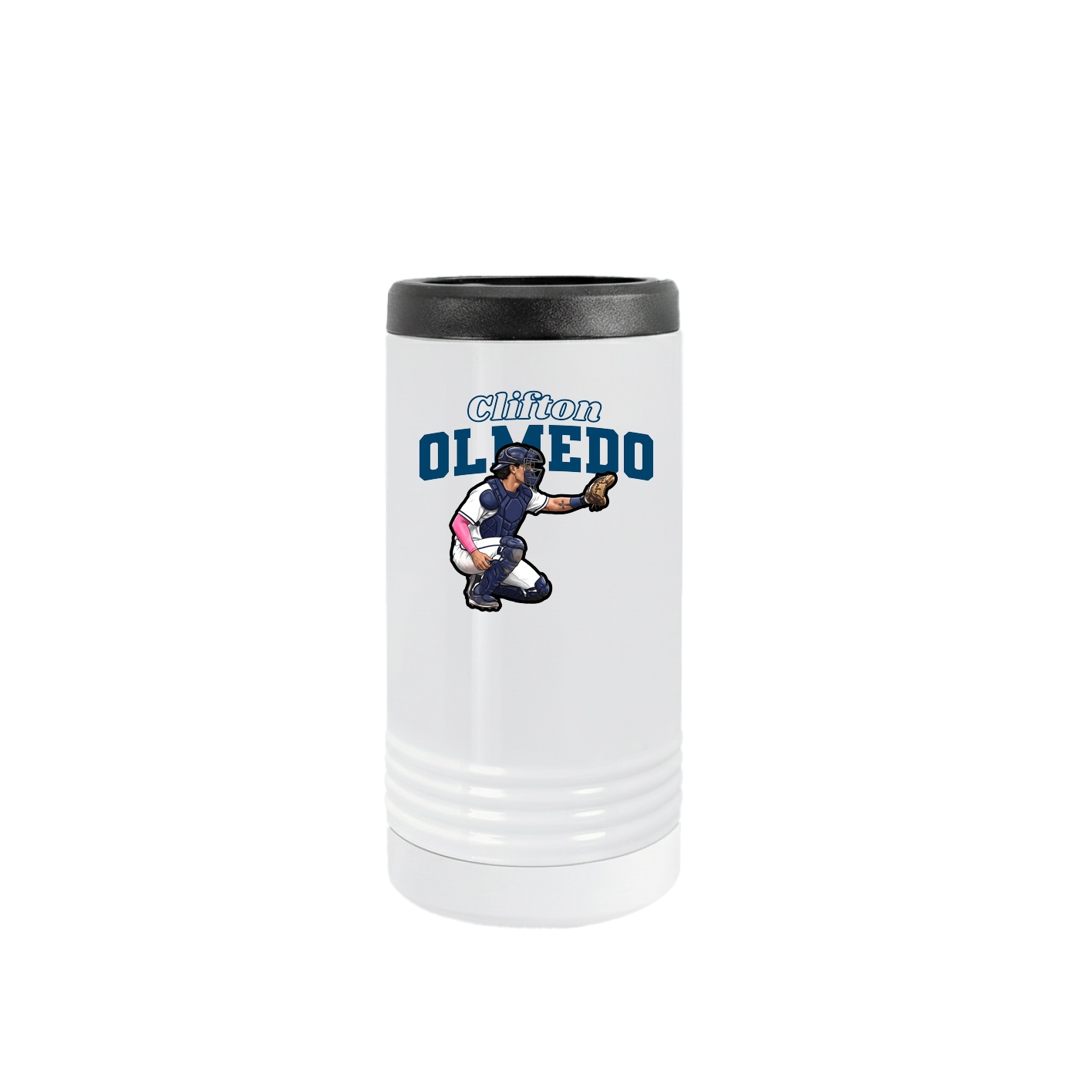 Slim Beverage Holder — Name Arch in White
