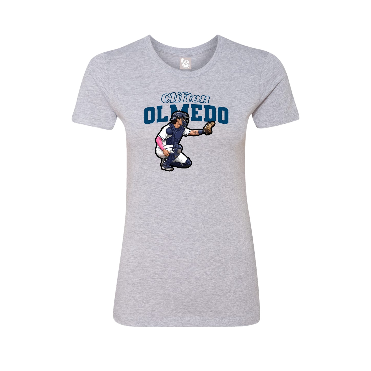 Fitted Women's Tee — Name Arch in Grey