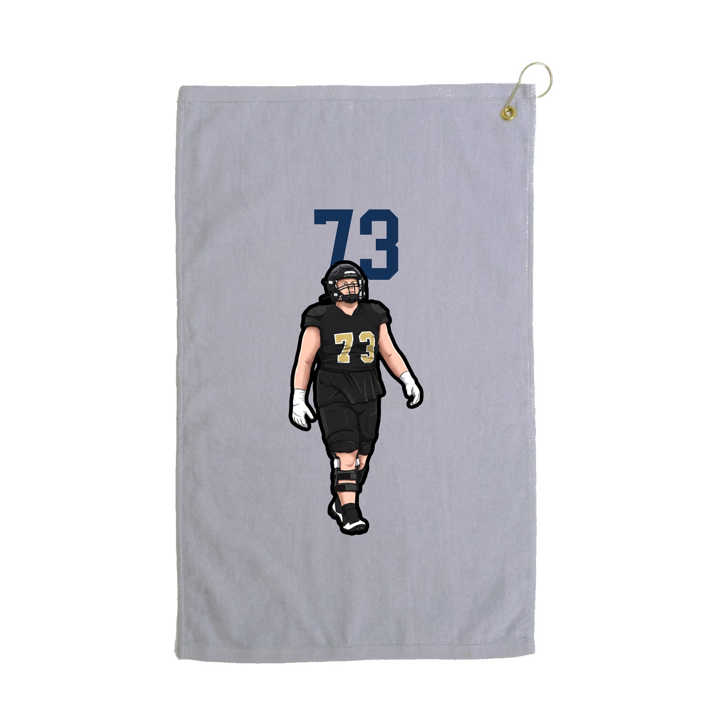 Golf Towel — Number Top in Grey