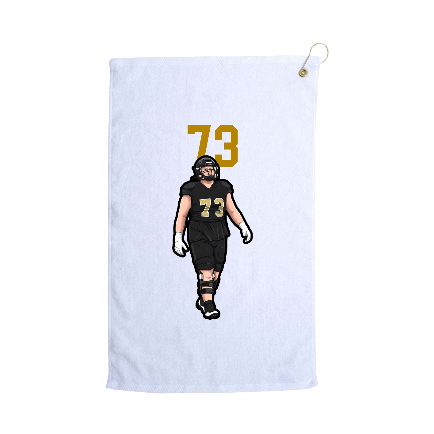 Golf Towel — Number Top in White