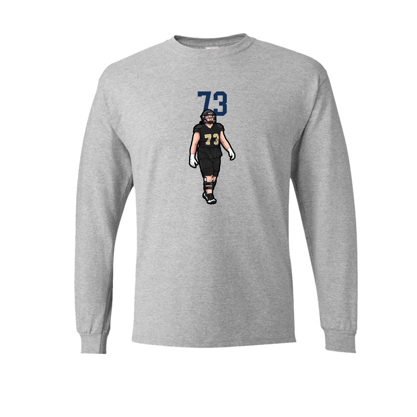 Long Sleeve Tee — Number Top in Grey