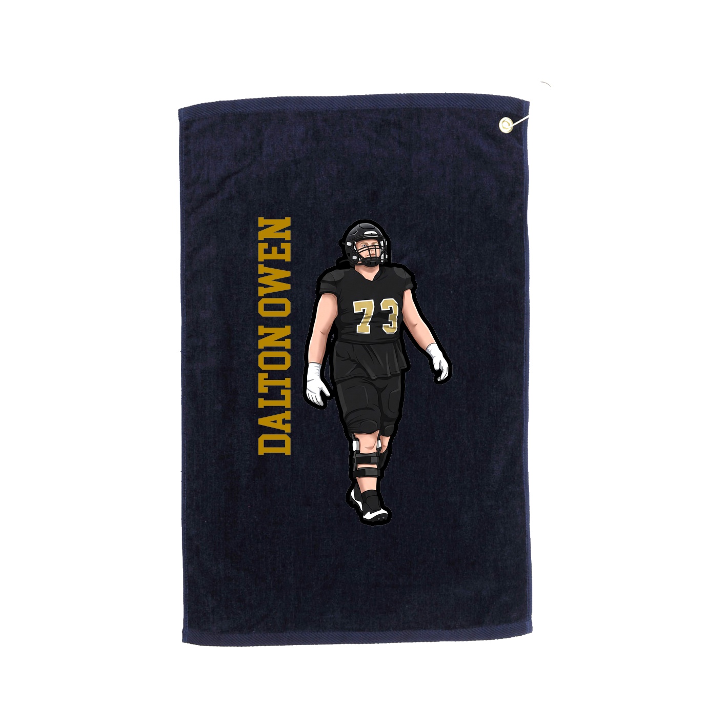Golf Towel — Name Vertical in Navy