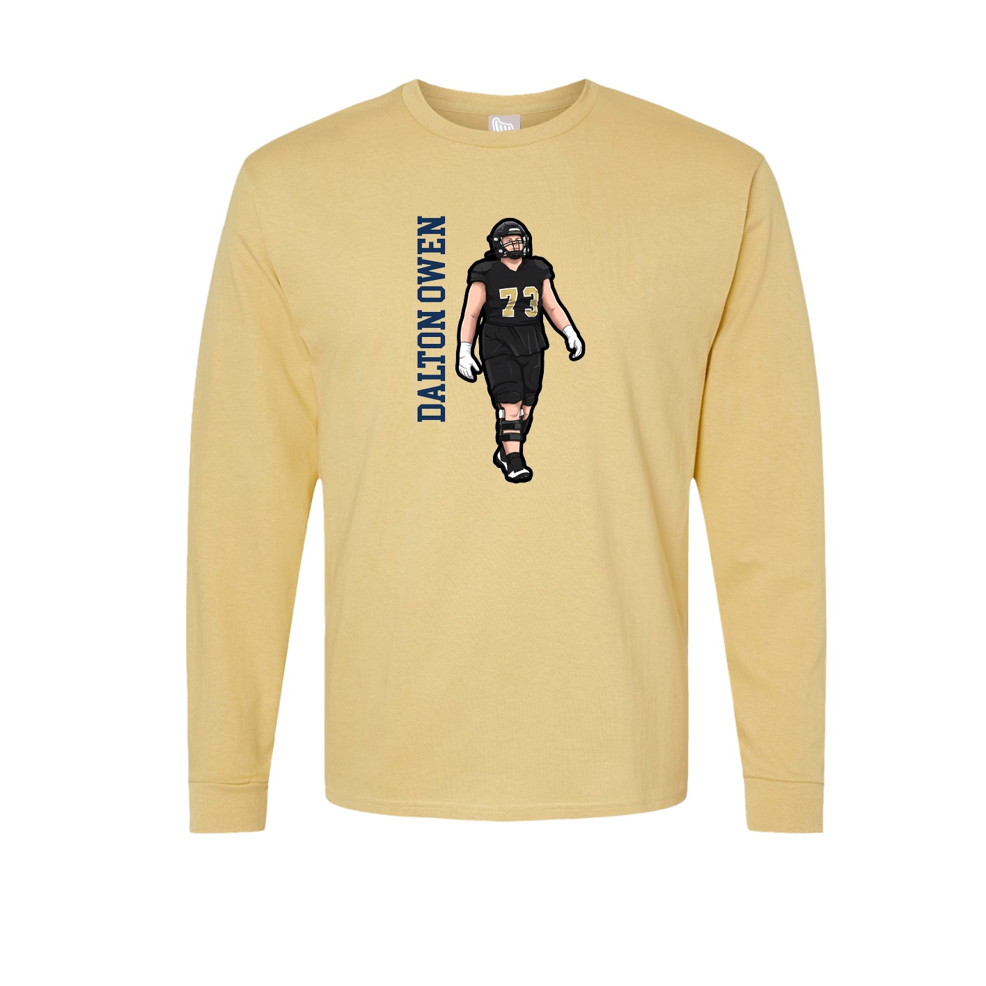 Long Sleeve Tee — Name Vertical in Vegas Gold