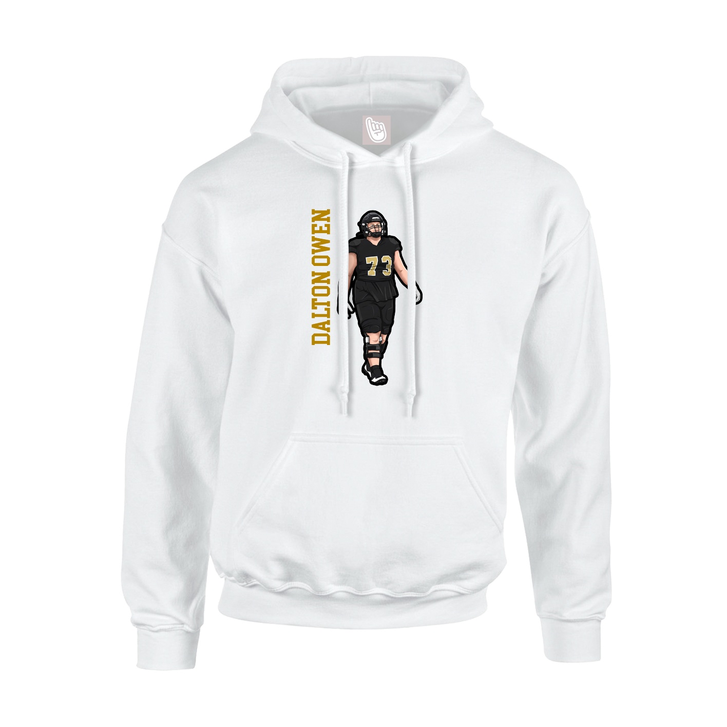 Hoodie — Name Vertical in White