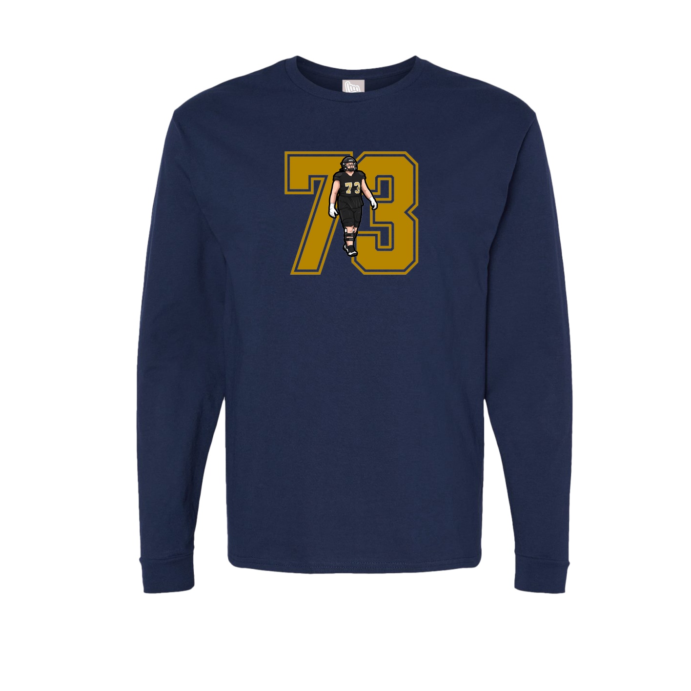 Long Sleeve Tee — Number in Navy