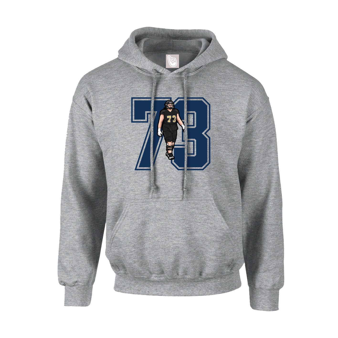 Youth Hoodie — Number in Grey