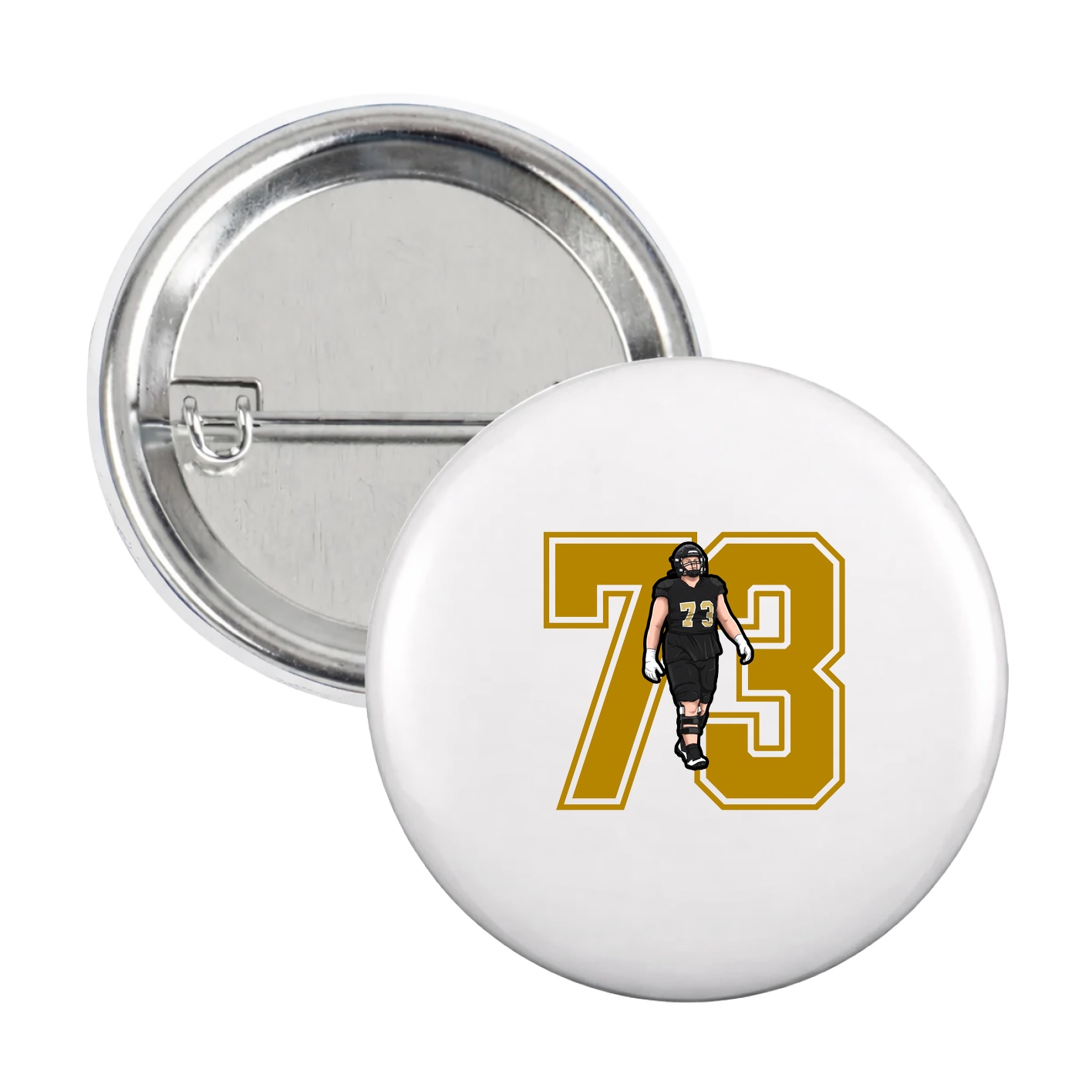 Game Day Button — Number in White