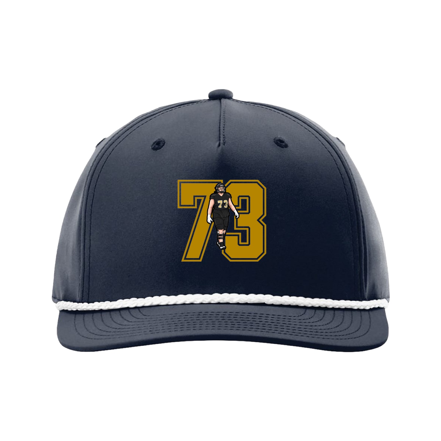 Five-Panel Classic Rope Cap — Number in Navy