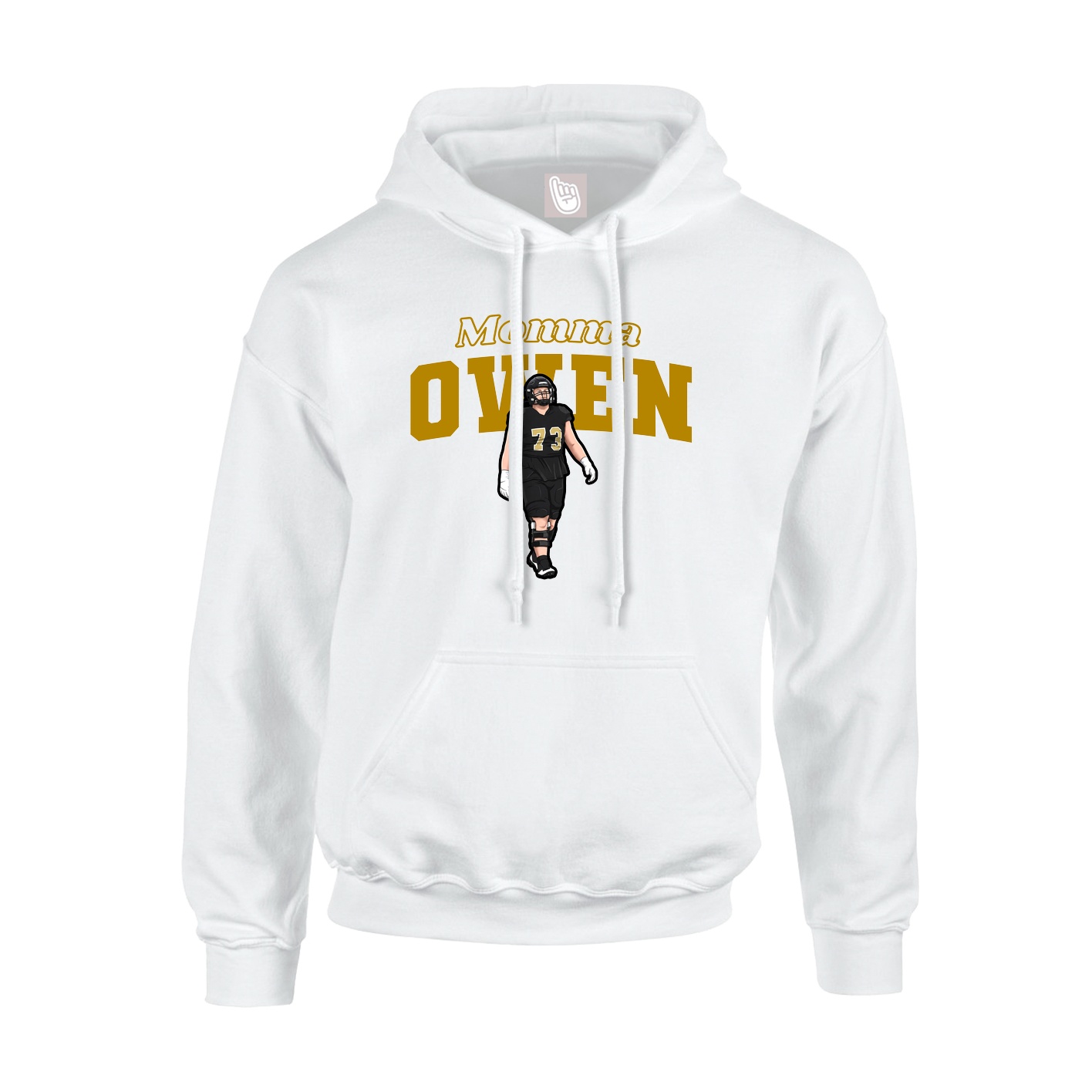 Youth Hoodie — Mothers Day Block in White