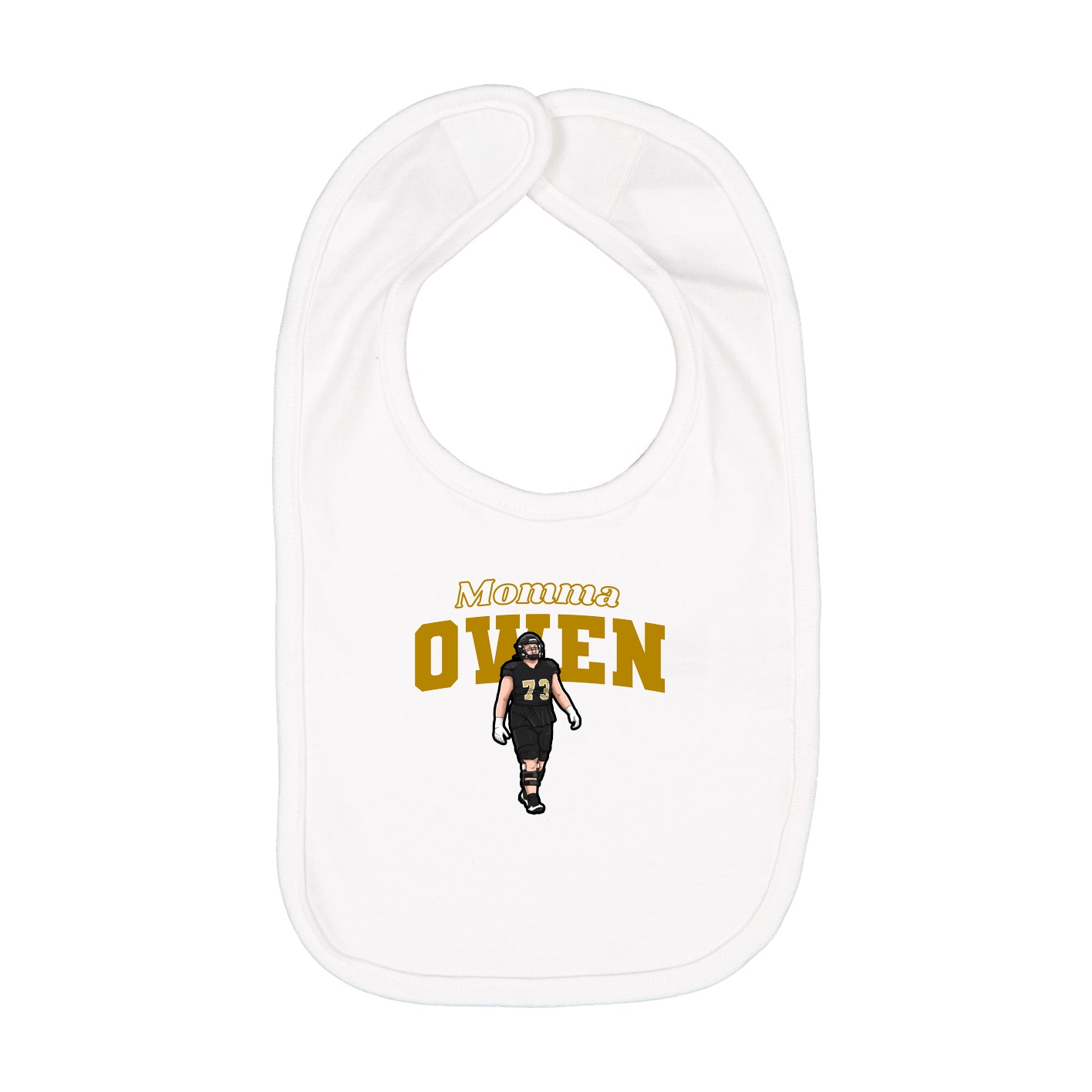 Infant Bib — Mothers Day Block in White