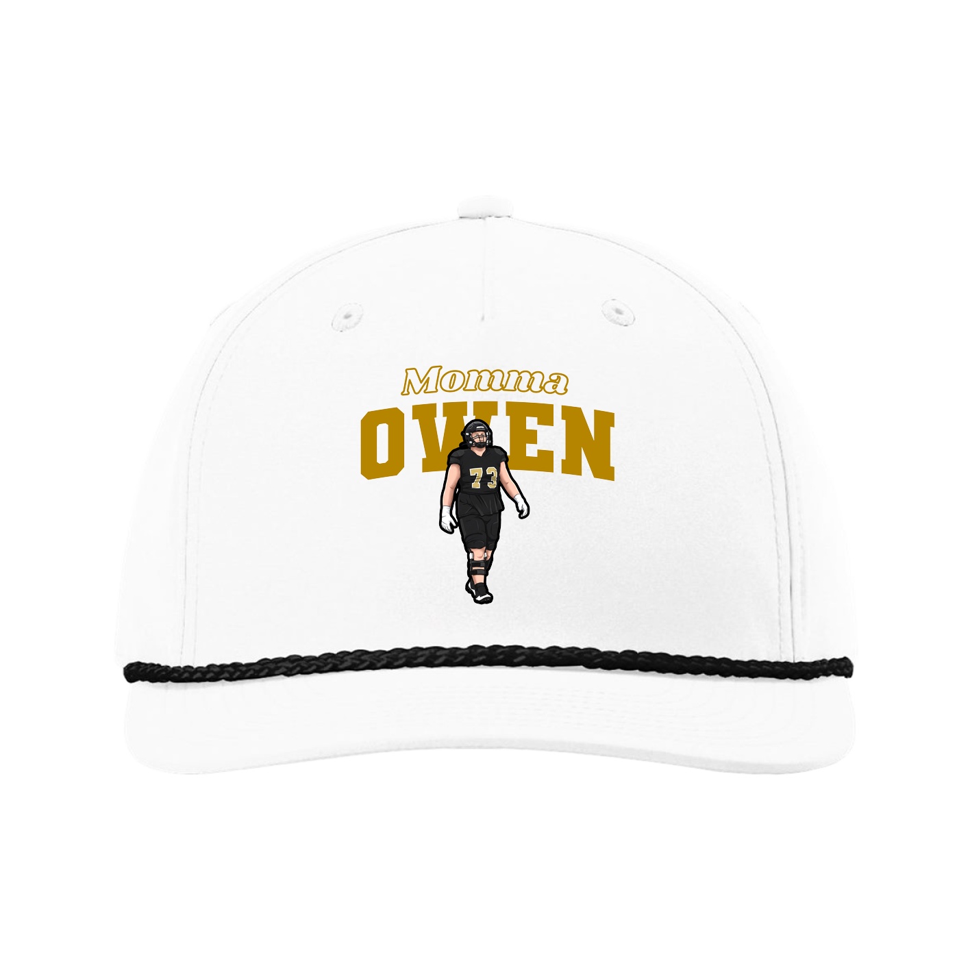 Five-Panel Classic Rope Cap — Mothers Day Block in White
