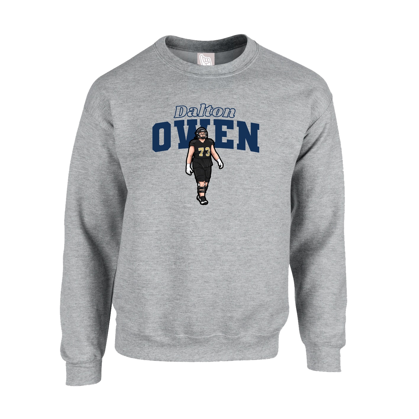 Fleece Crew — Name Arch in Grey