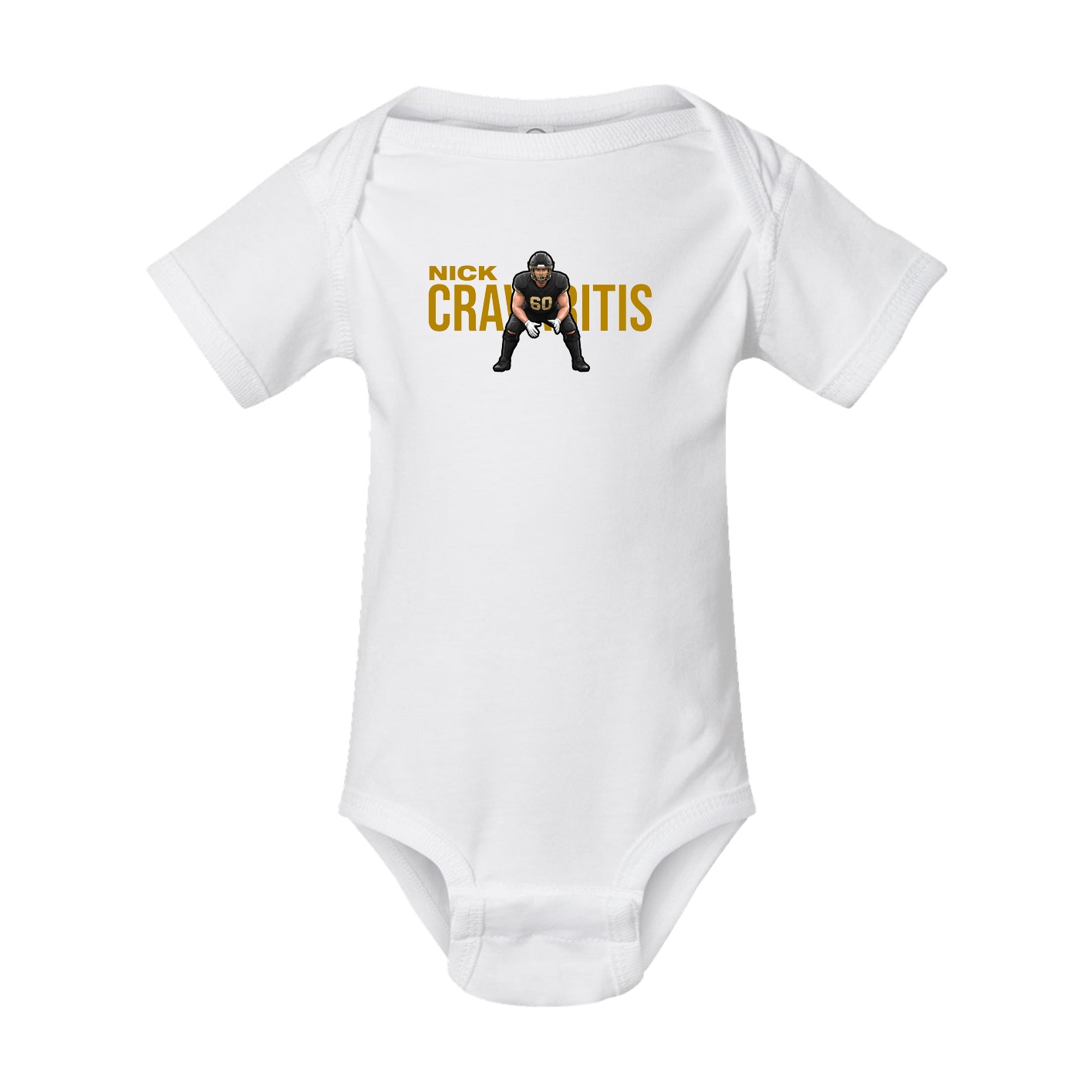 Baby Onesie — Player Name in White