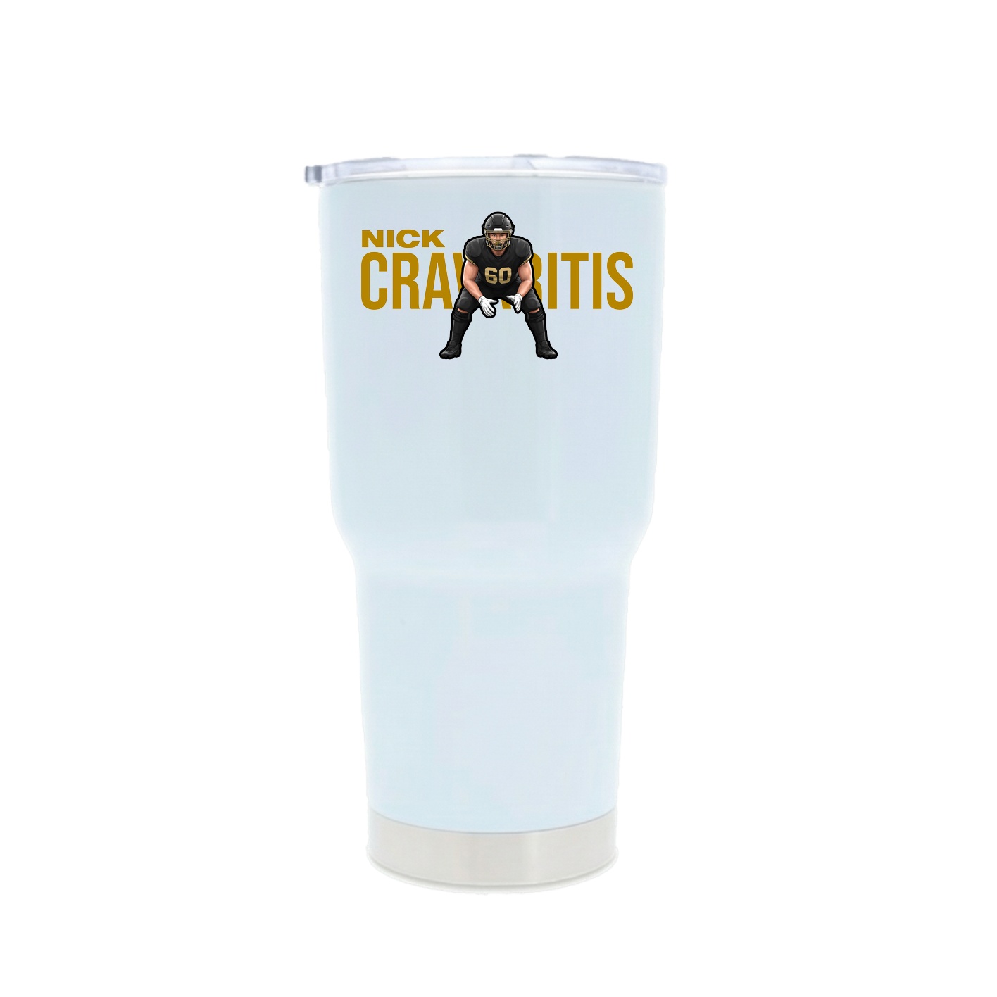 30oz Stainless Steel Tumbler — Player Name in White