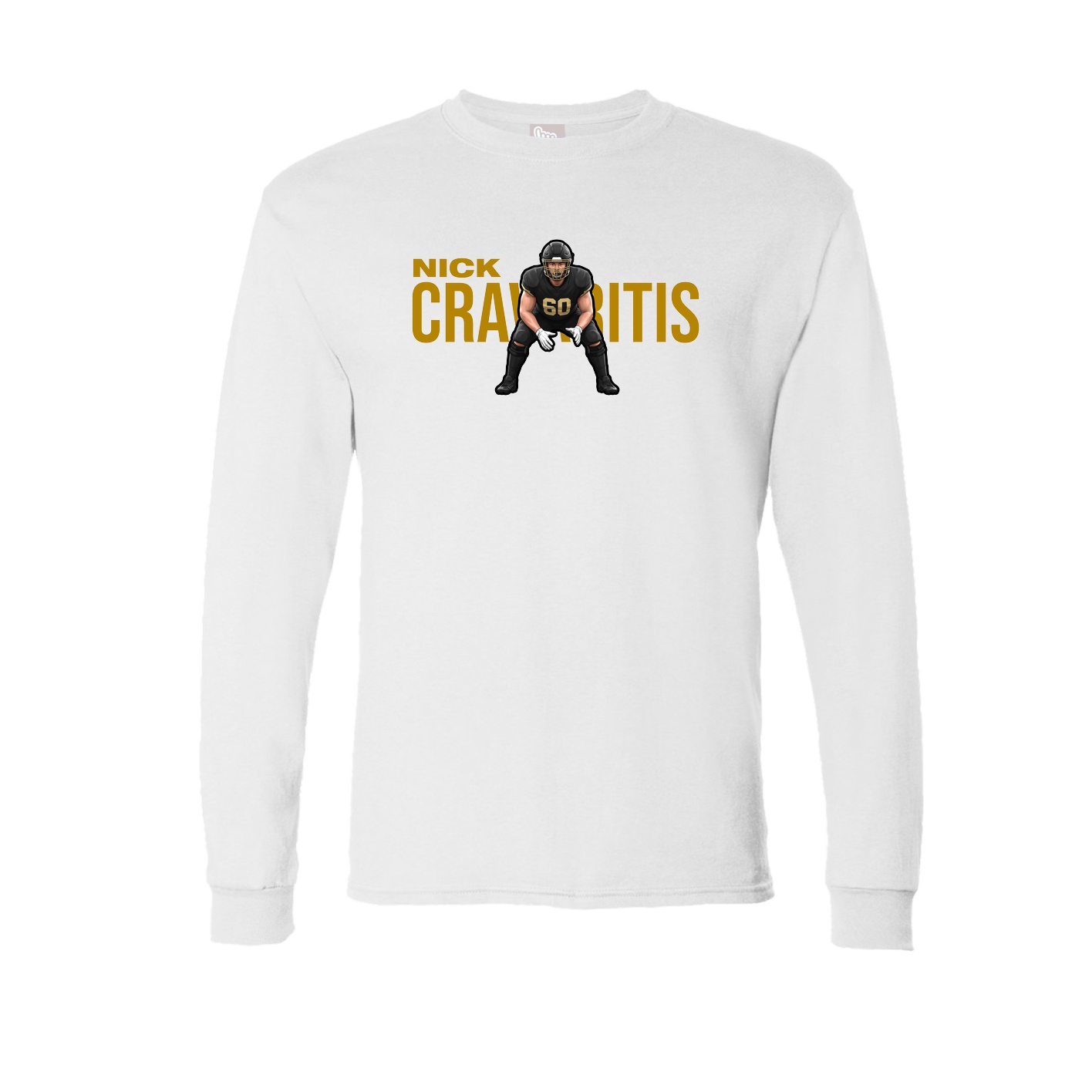 Long Sleeve Tee — Player Name in White