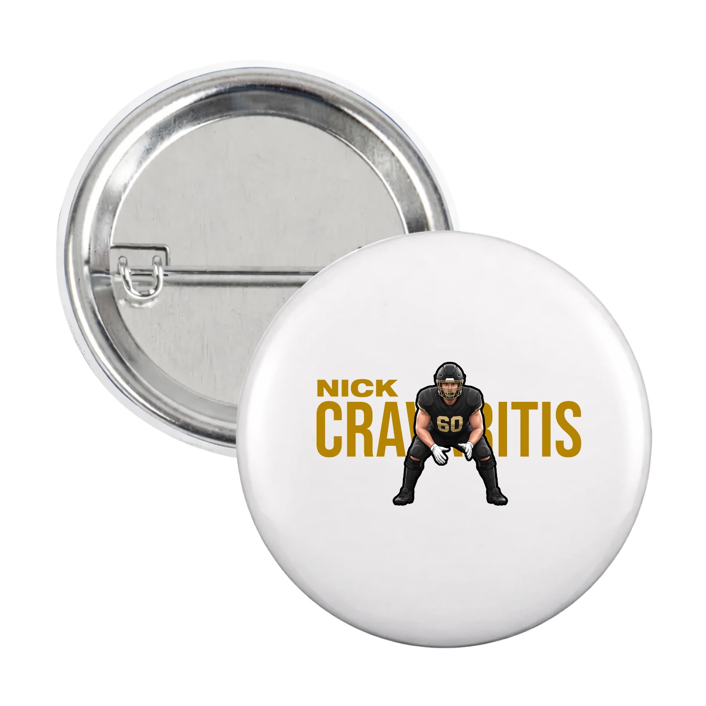 Game Day Button — Player Name in White