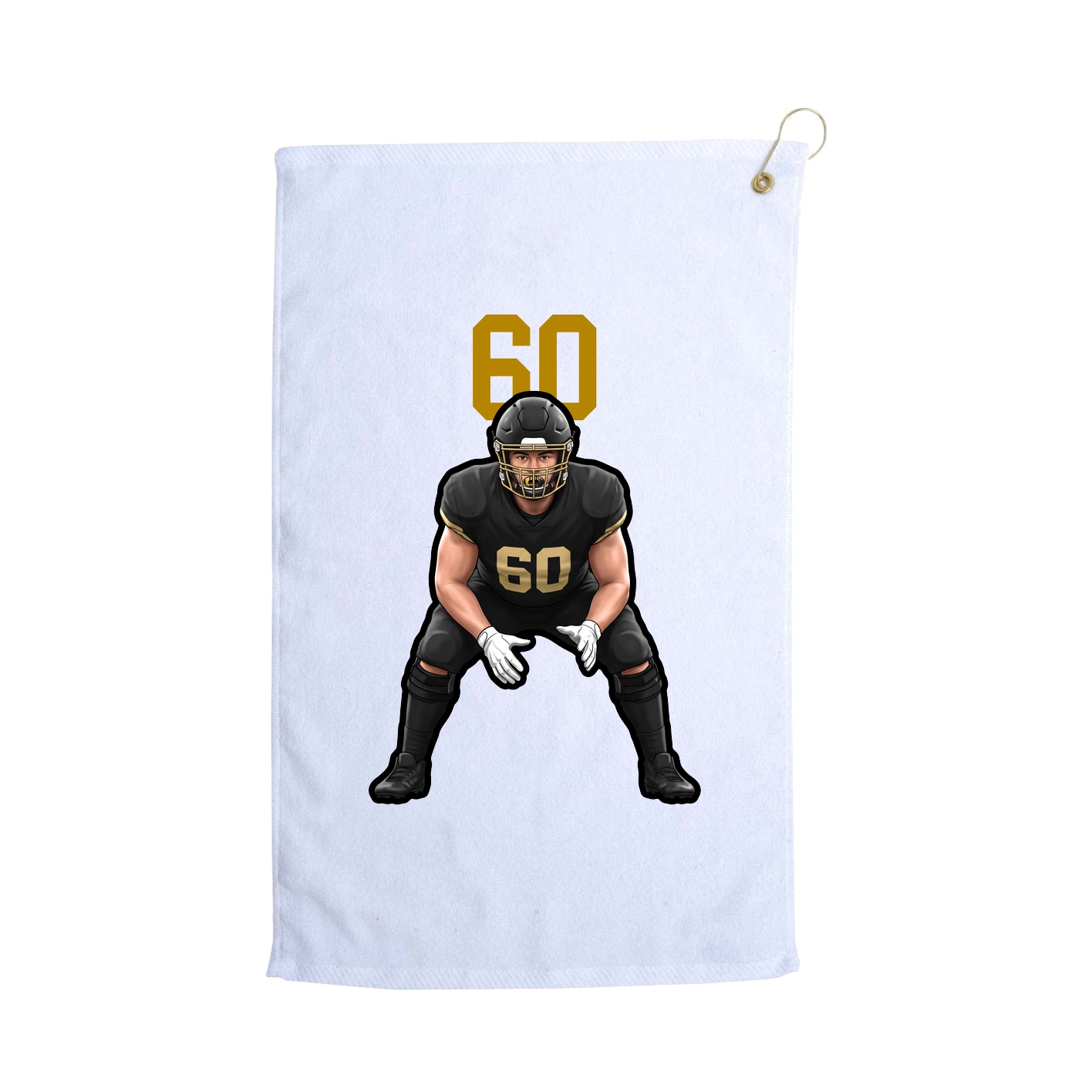 Golf Towel — Number Top in White