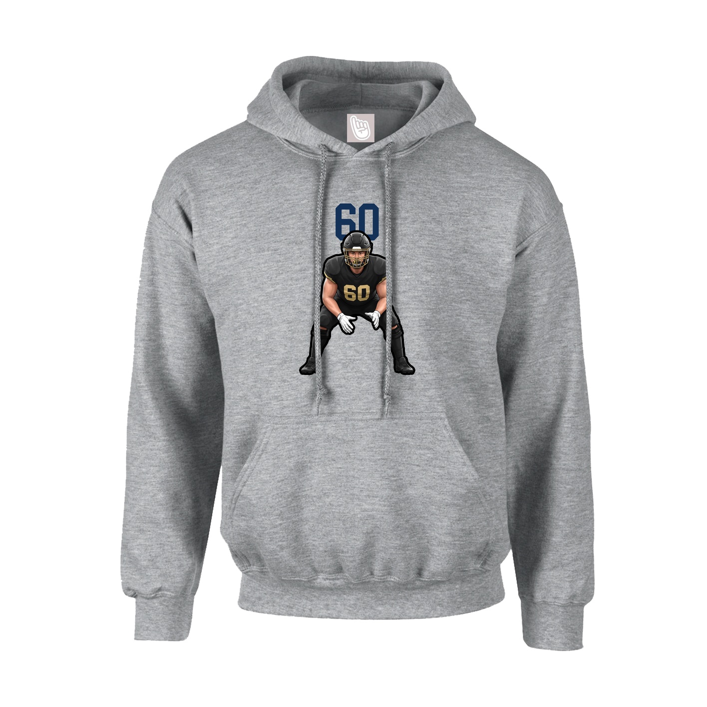 Hoodie — Number Top in Grey