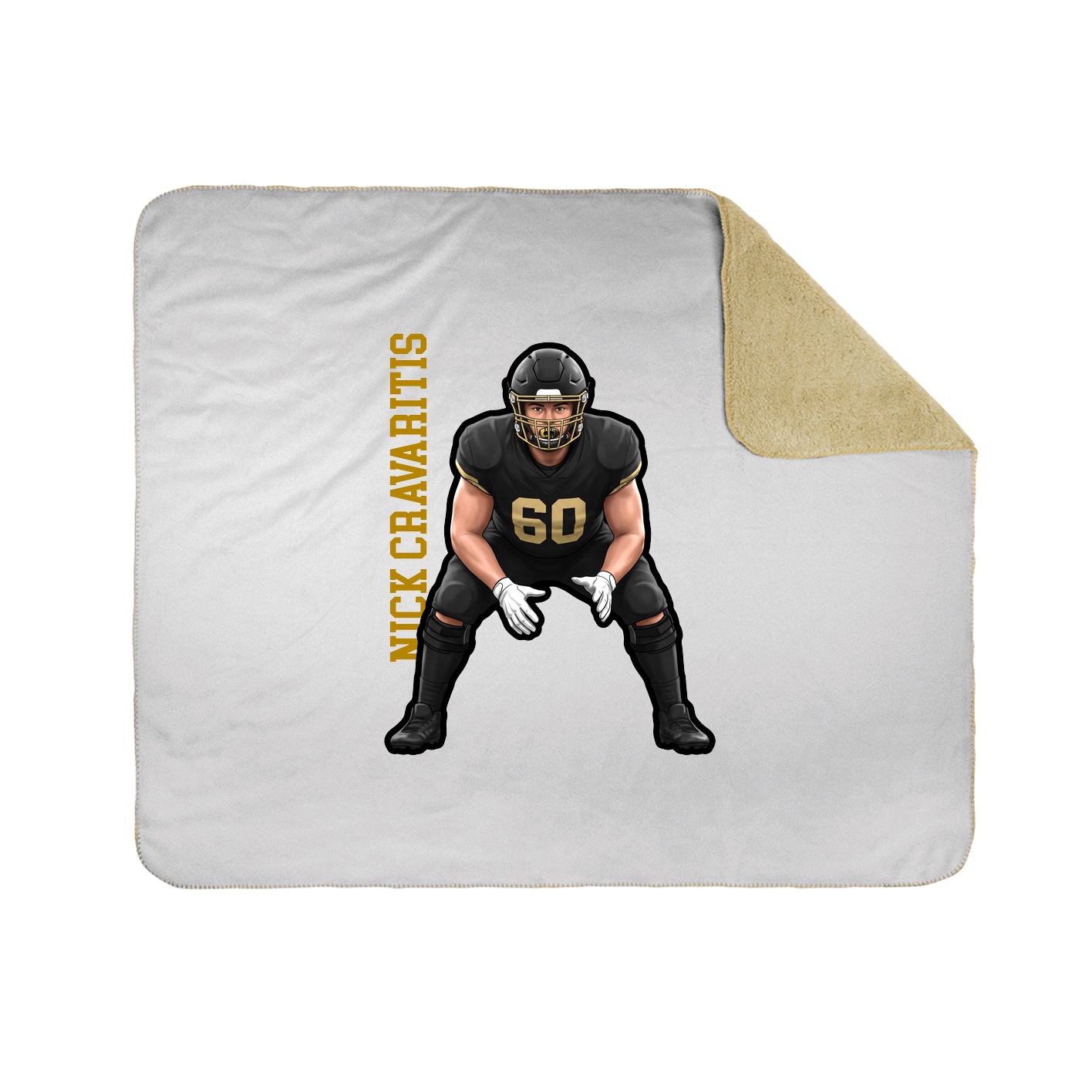 Throw Blanket — Name Vertical in White