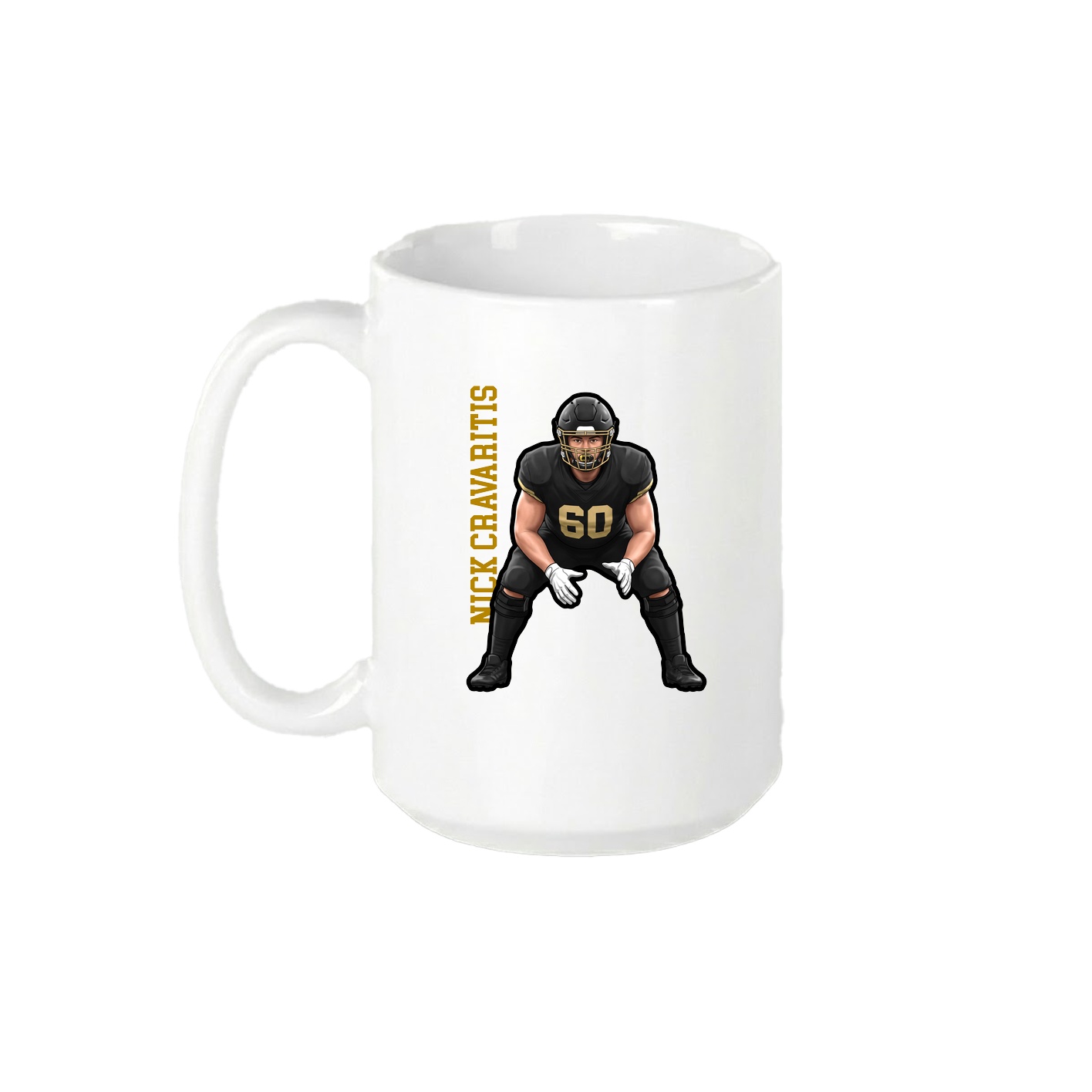 15oz Coffee Mug — Name Vertical in White