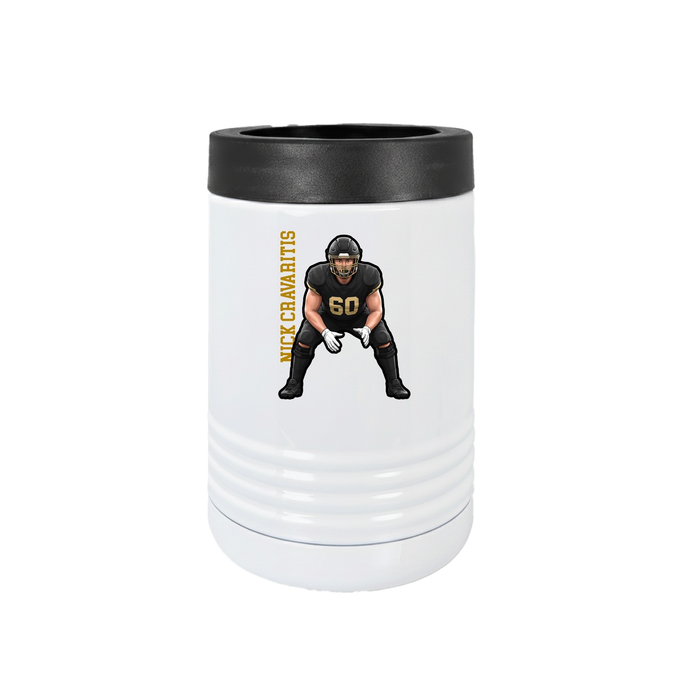 Beverage Holder — Name Vertical in White