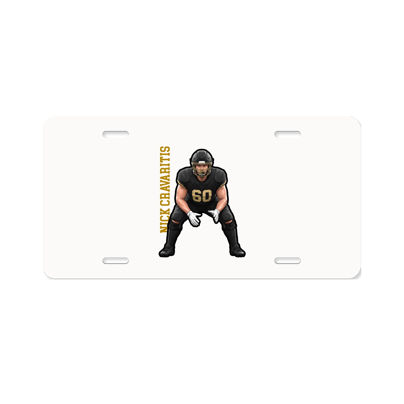 License Plate — Name Vertical in Classic