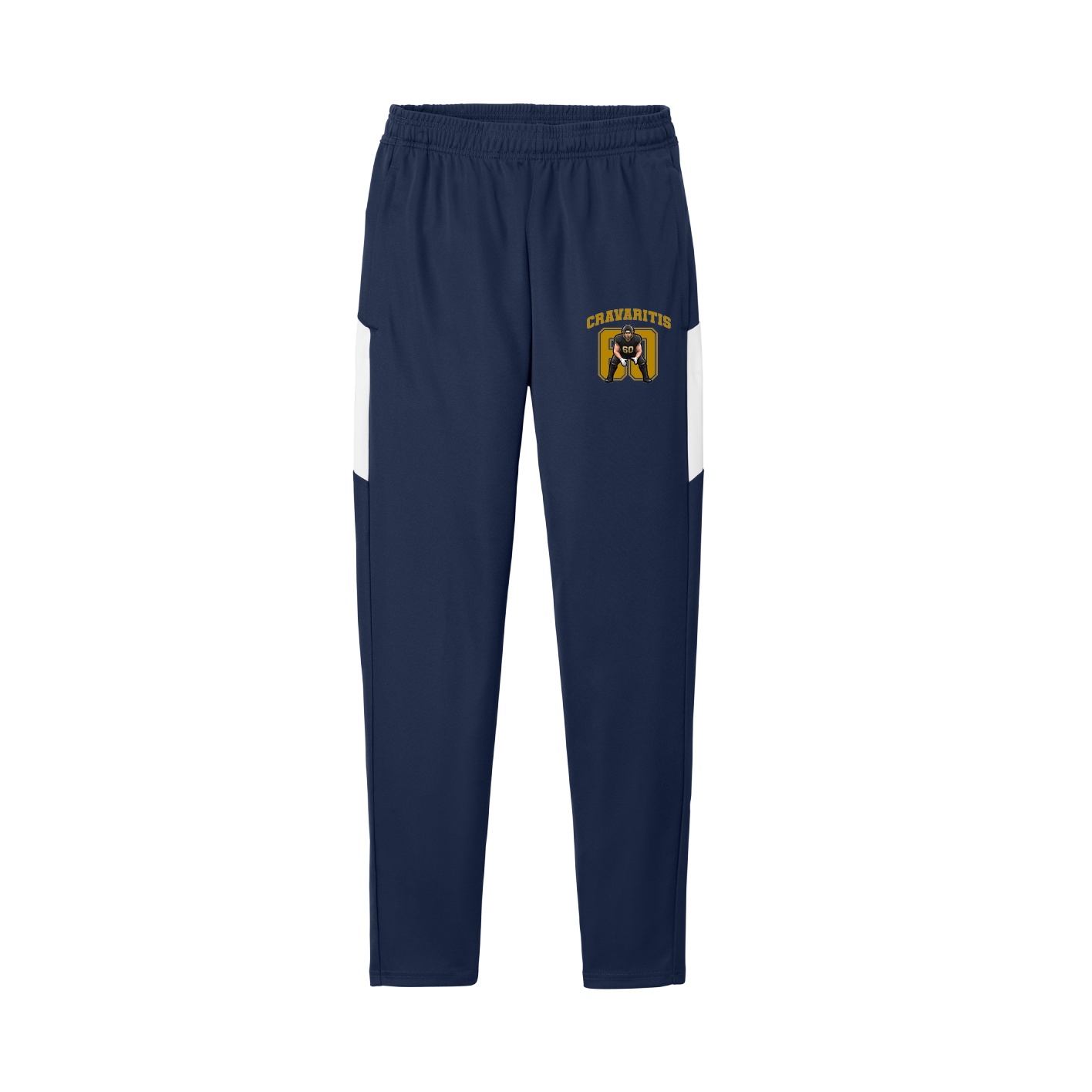 Team Travel Pant — Number in Navy/White
