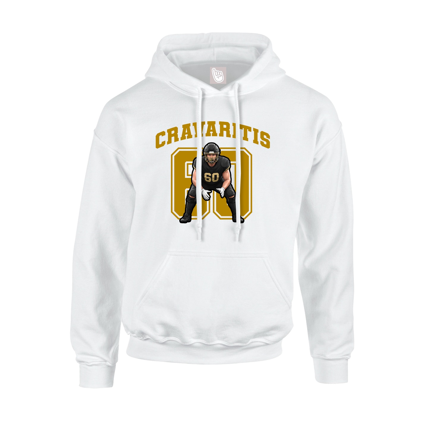 Youth Hoodie — Number in White