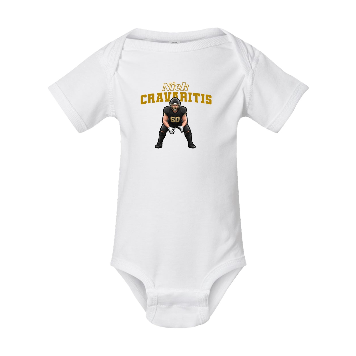 Baby Onesie — Name Arch in White