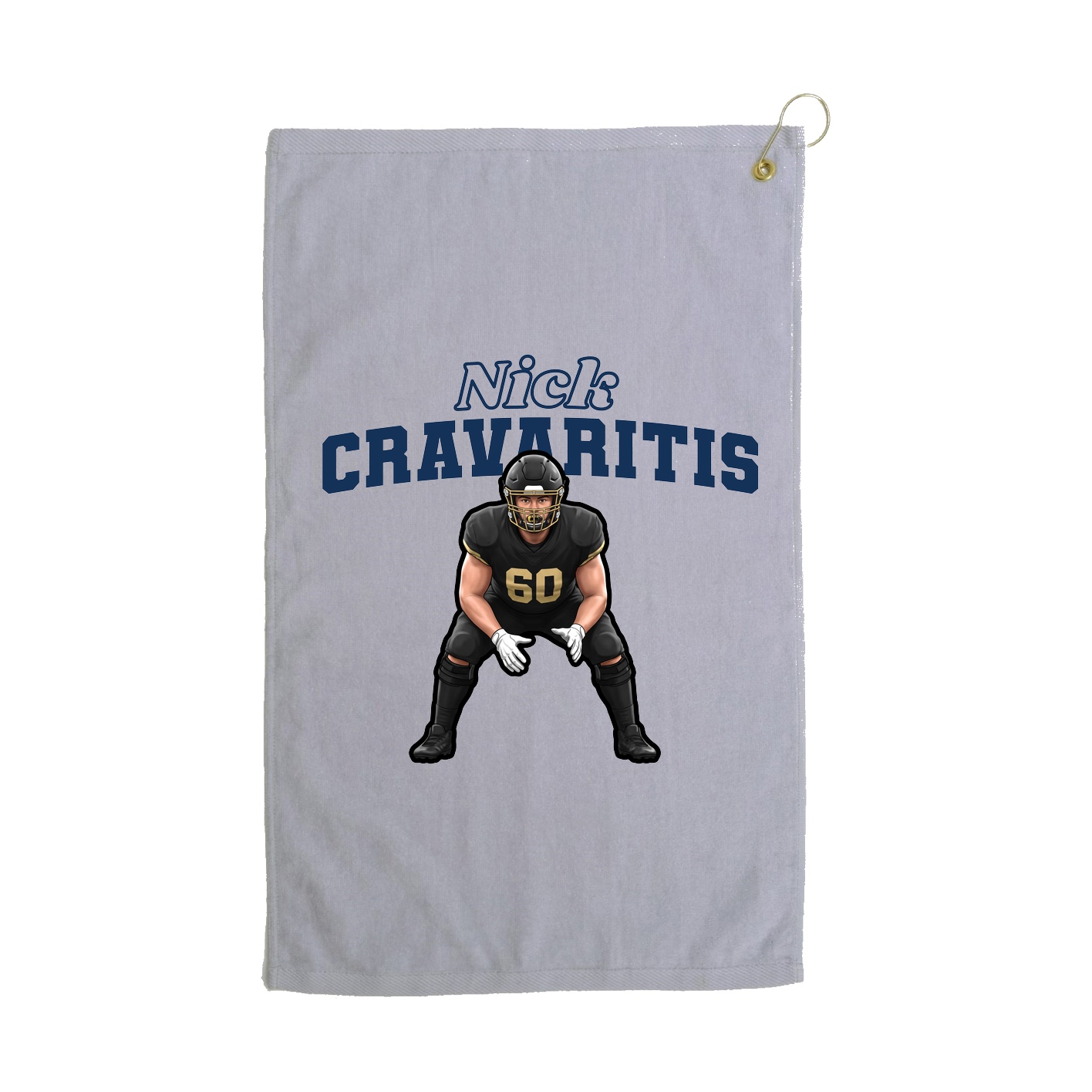 Golf Towel — Name Arch in Grey
