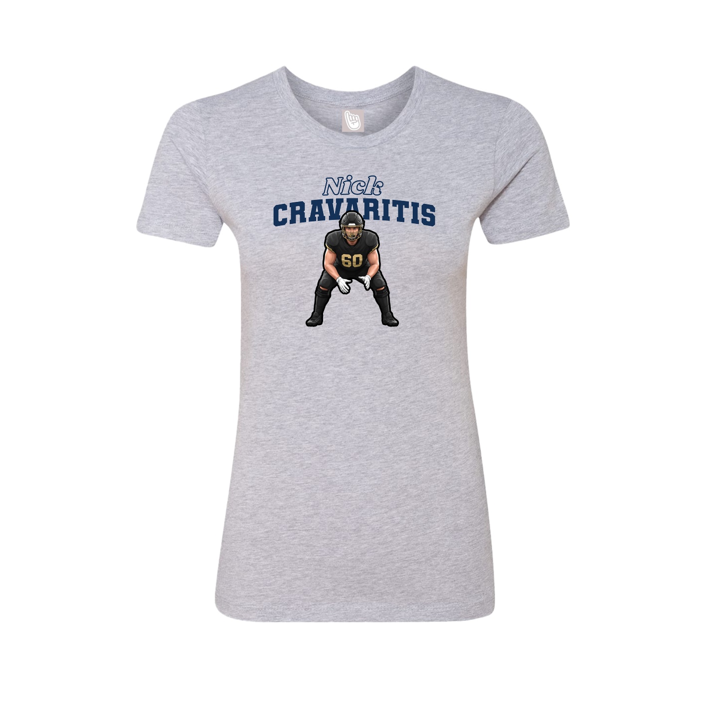 Fitted Women's Tee — Name Arch in Grey