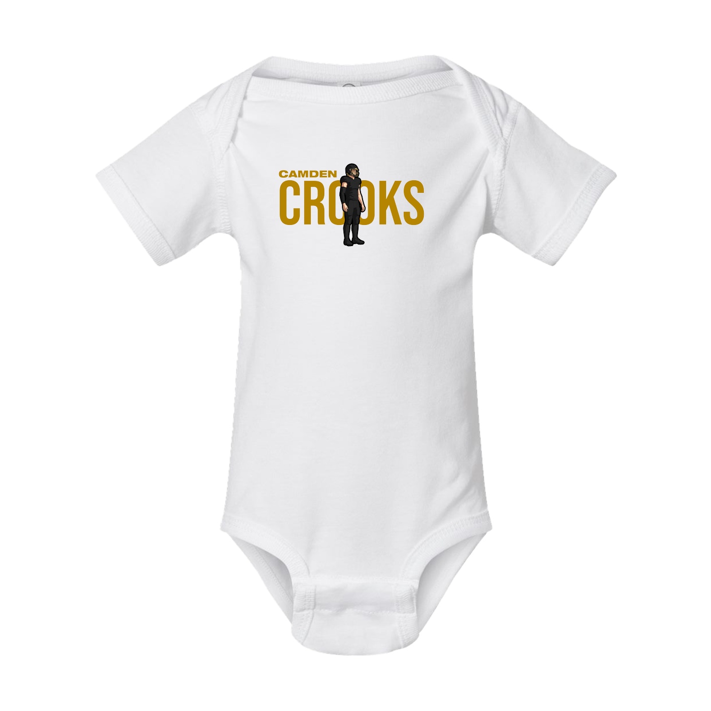 Baby Onesie — Player Name in White