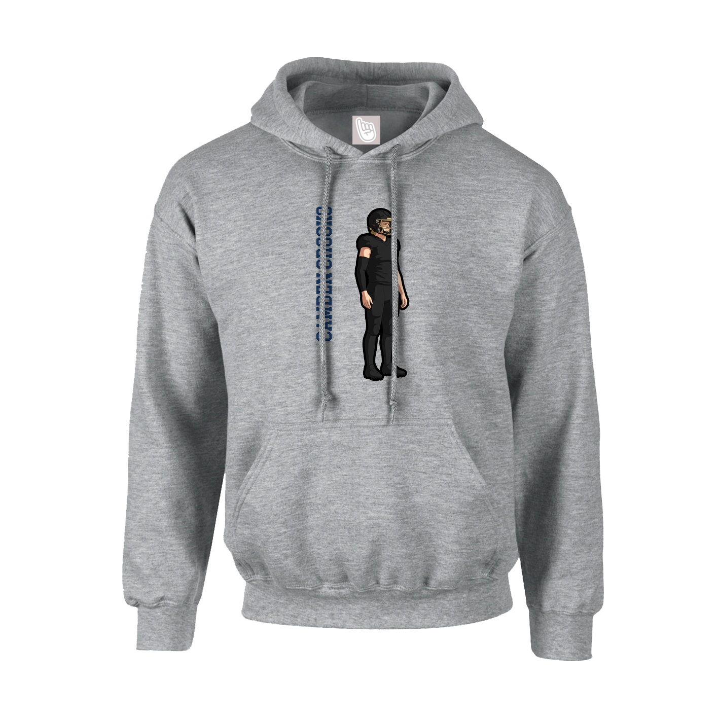Hoodie — Name Vertical in Grey