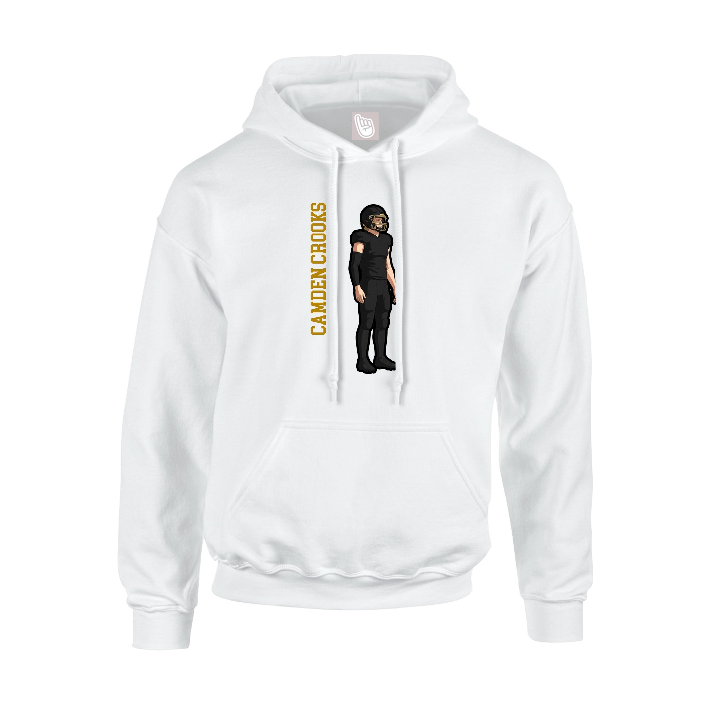 Youth Hoodie — Name Vertical in White
