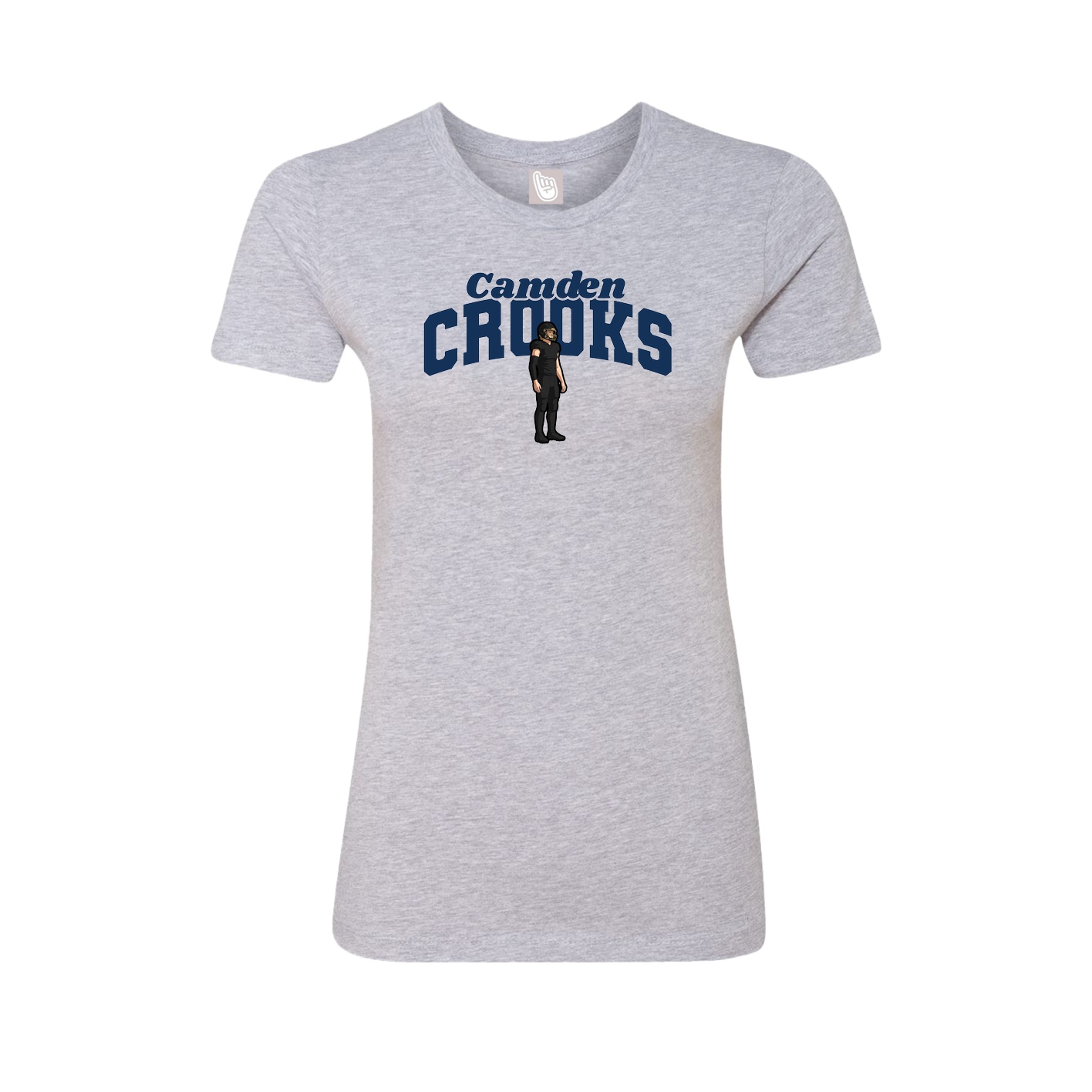 Fitted Women's Tee — Signature Arch in Grey