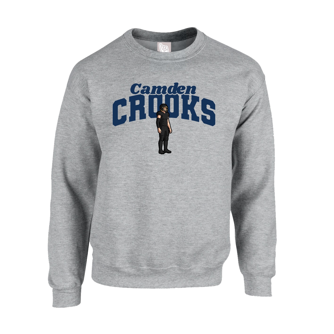 Fleece Crew — Signature Arch in Grey