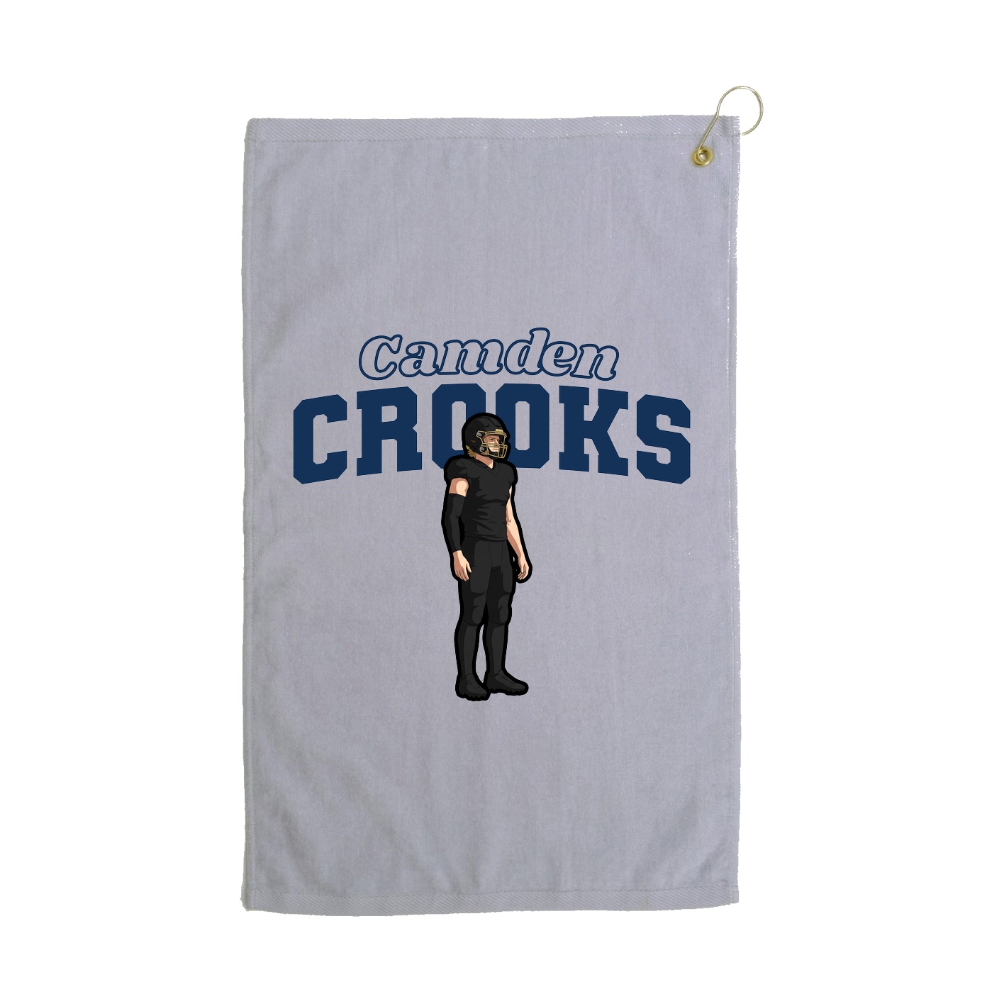 Golf Towel — Name Arch in Grey