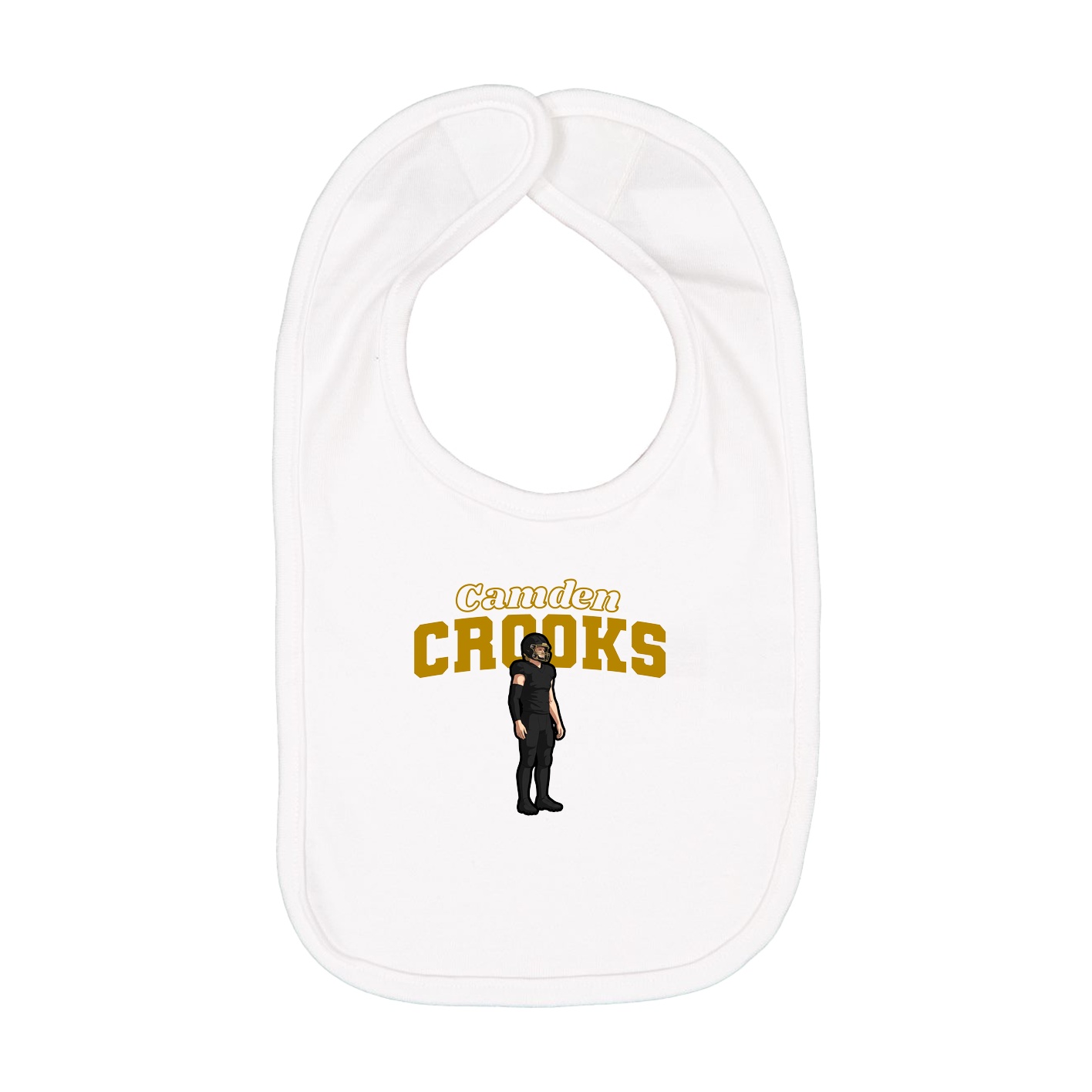 Infant Bib — Name Arch in White