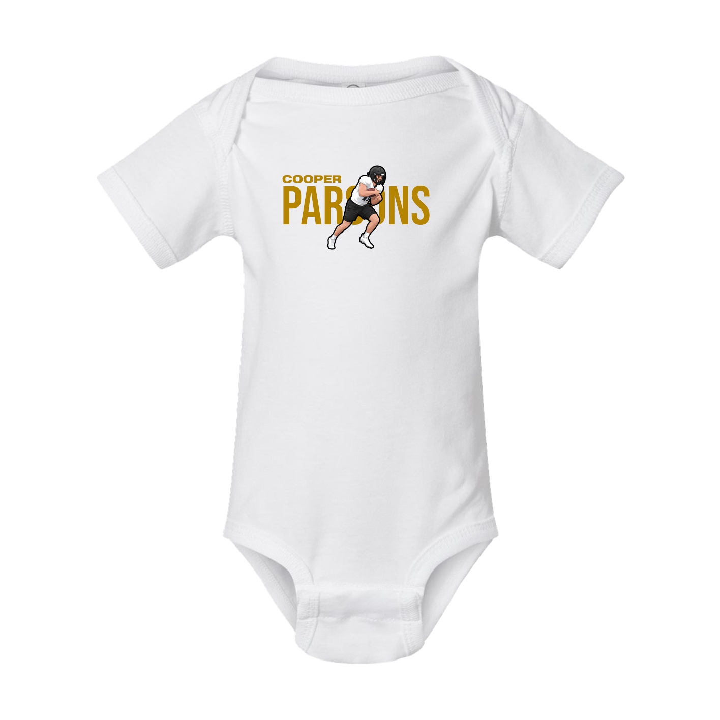 Baby Onesie — Player Name in White