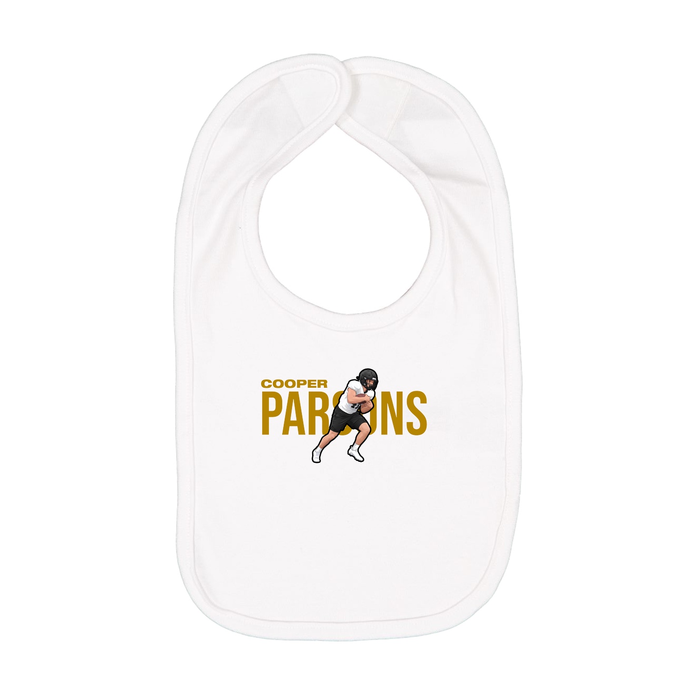 Infant Bib — Player Name in White