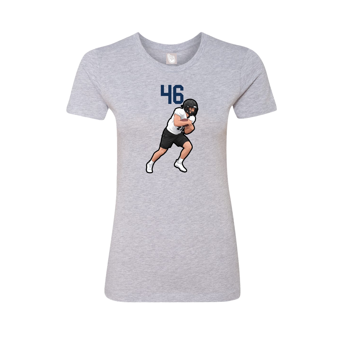 Fitted Women's Tee — Number Top in Grey