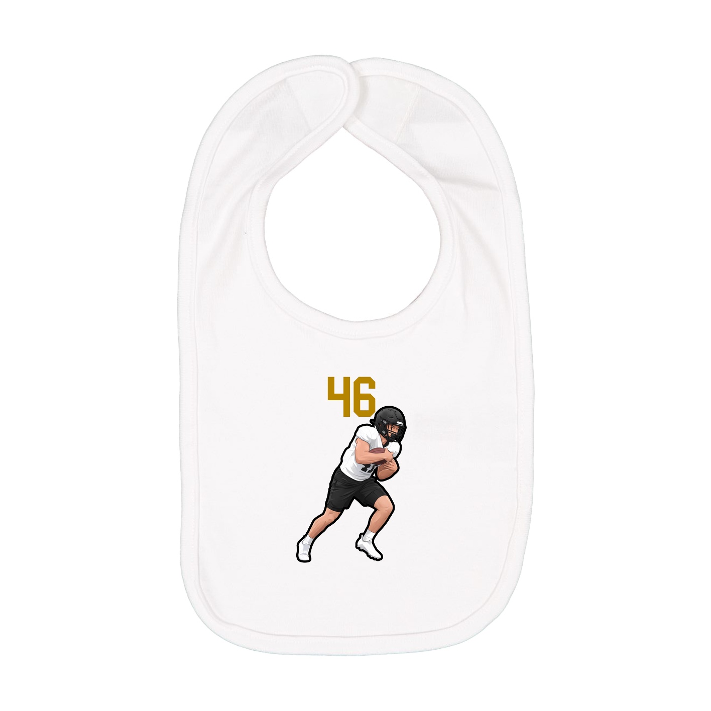 Infant Bib — Number Top in White