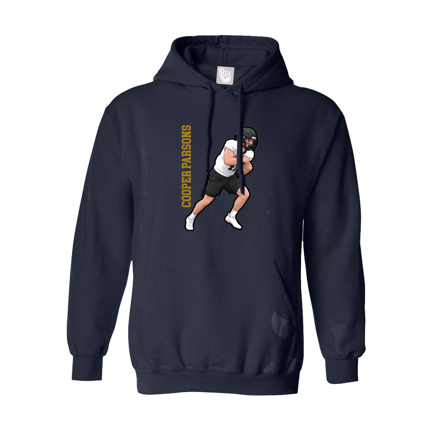 Youth Hoodie — Name Vertical in Navy