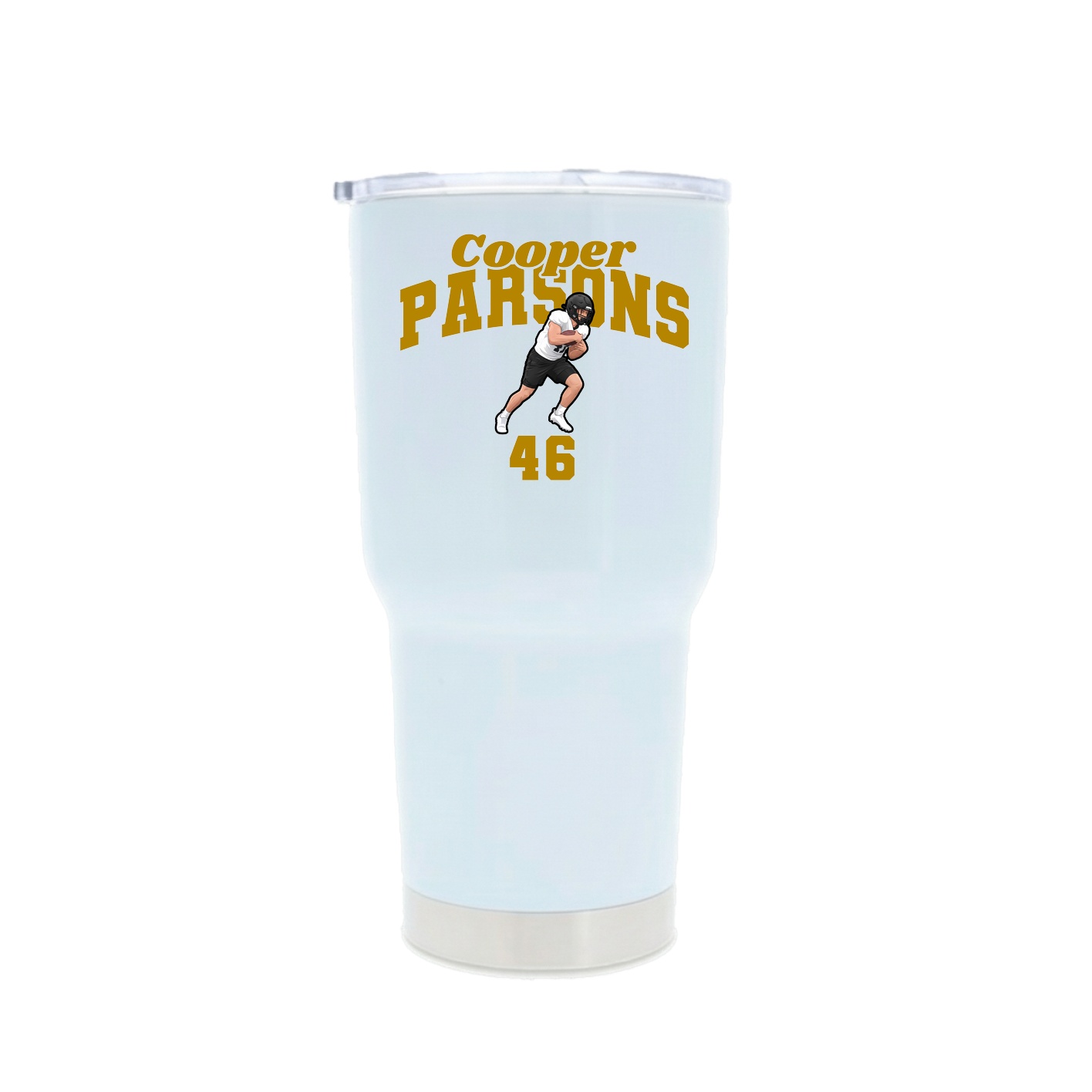 30oz Stainless Steel Tumbler — Signature Arch in White