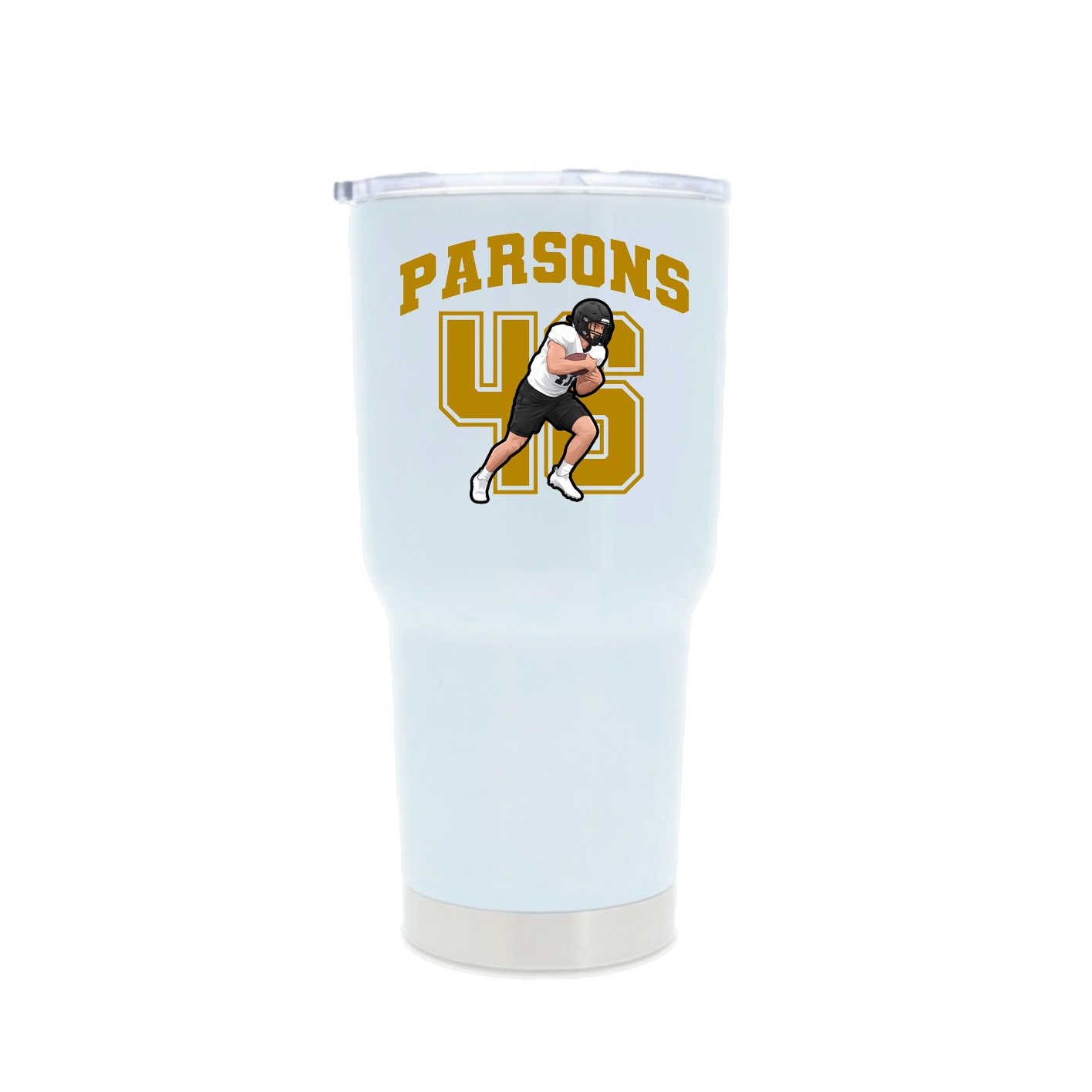 30oz Stainless Steel Tumbler — Number in White