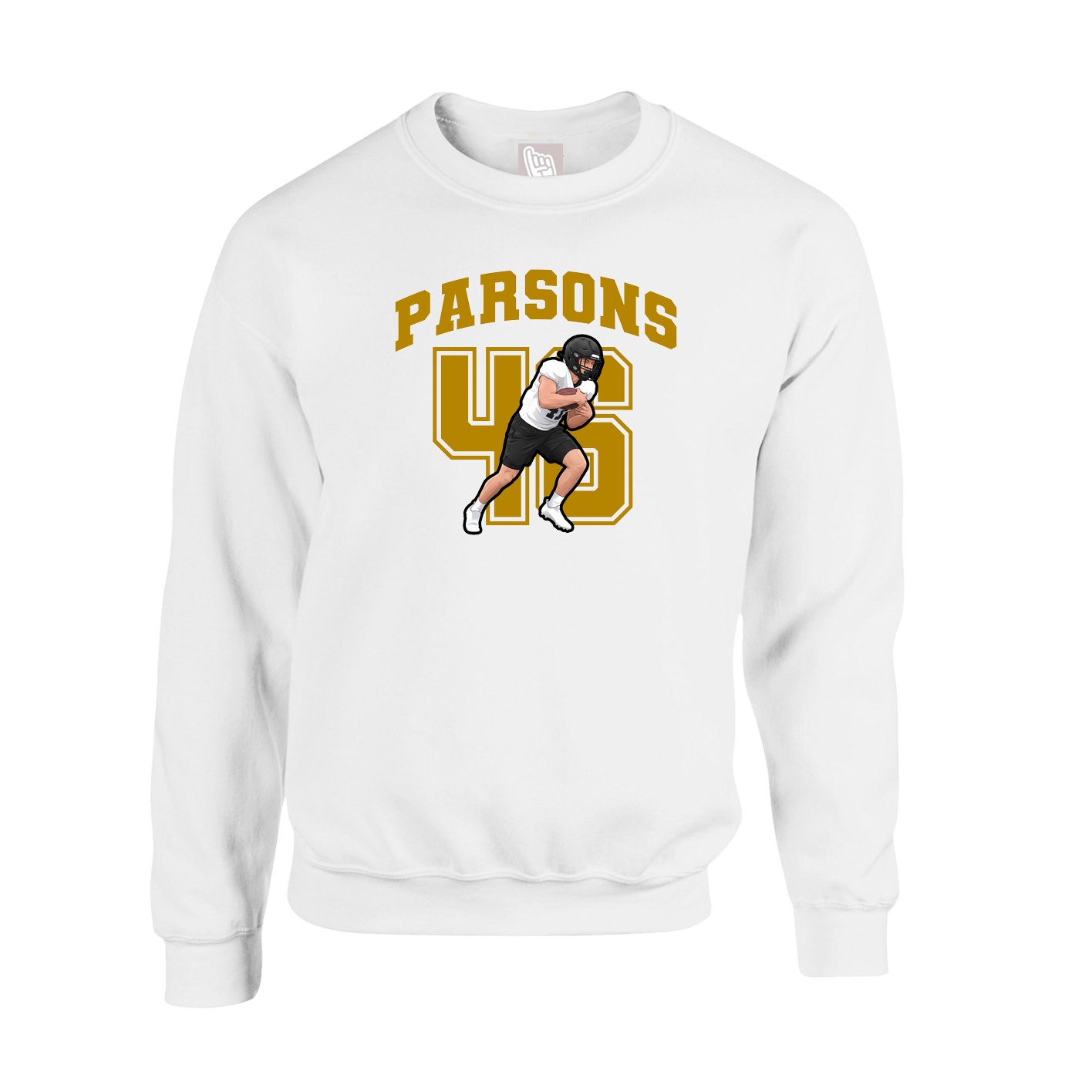 Fleece Crew — Number in White